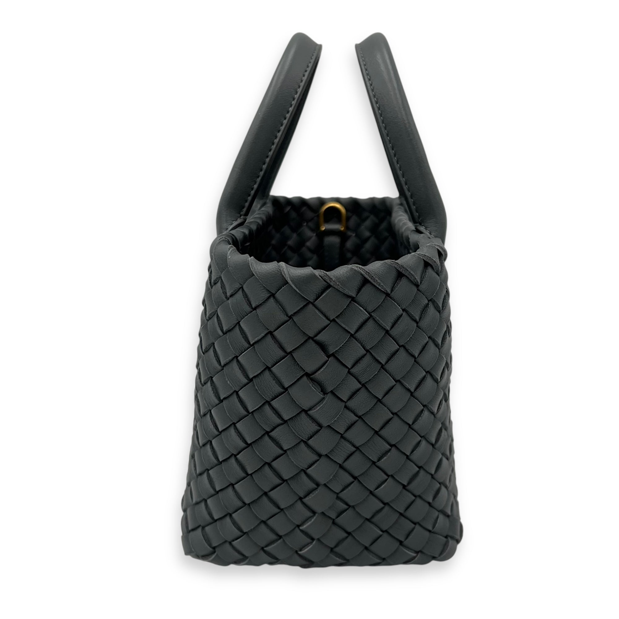 Cabat Top Handle Bag Grey in Lambskin, Silver hardware - Image 5