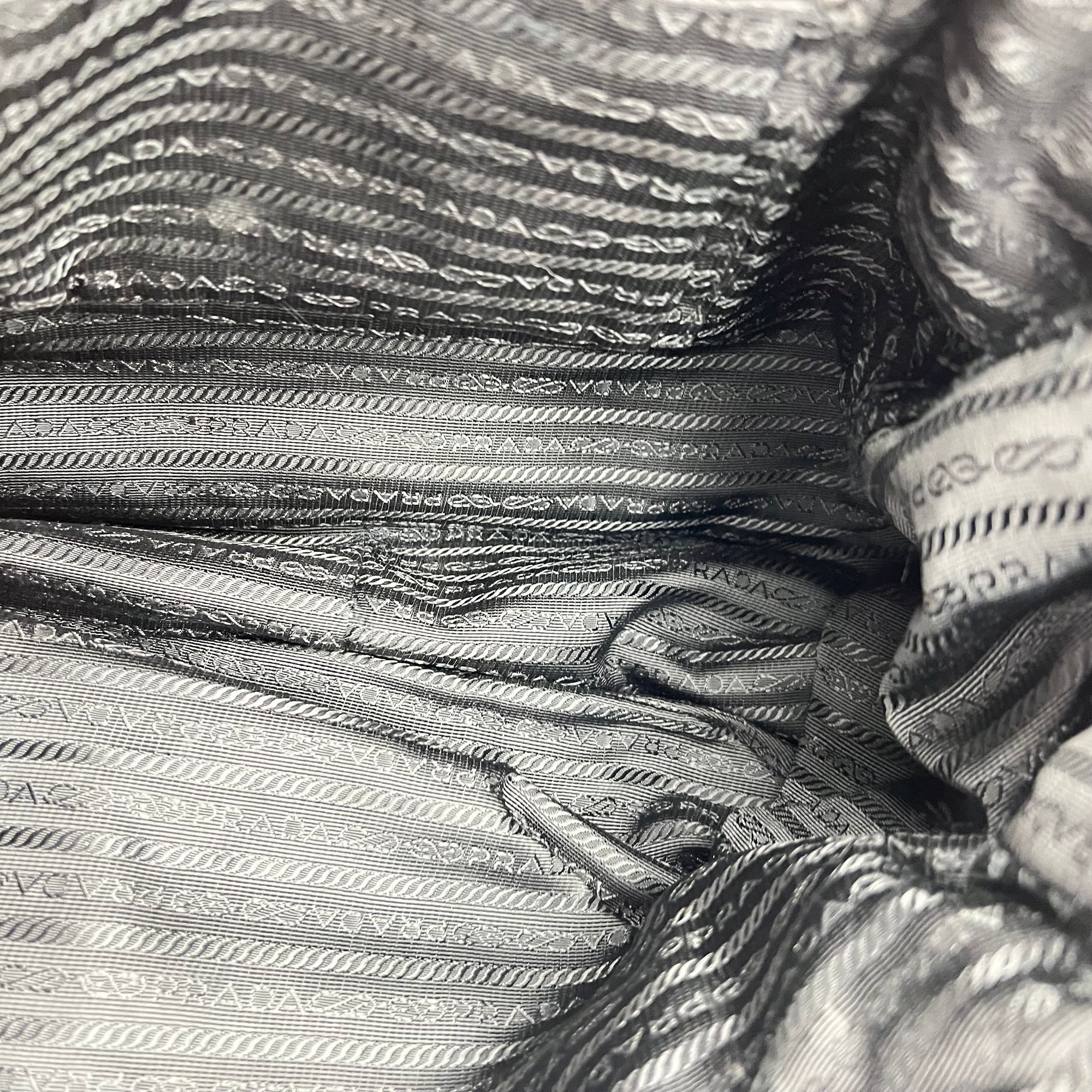 Logo Top Handle Bag Black in Nylon, Silver hardware - Image 13