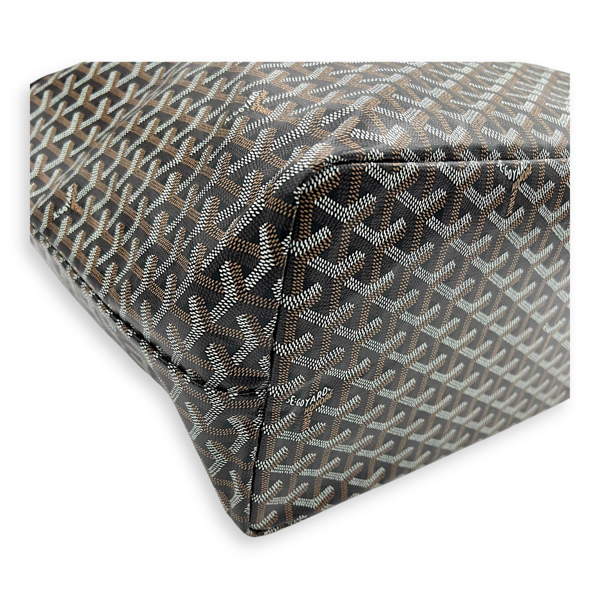 Saint Louis Tote Bag GM Black in Monogram Coated Canvas, Silver hardware - Image 7