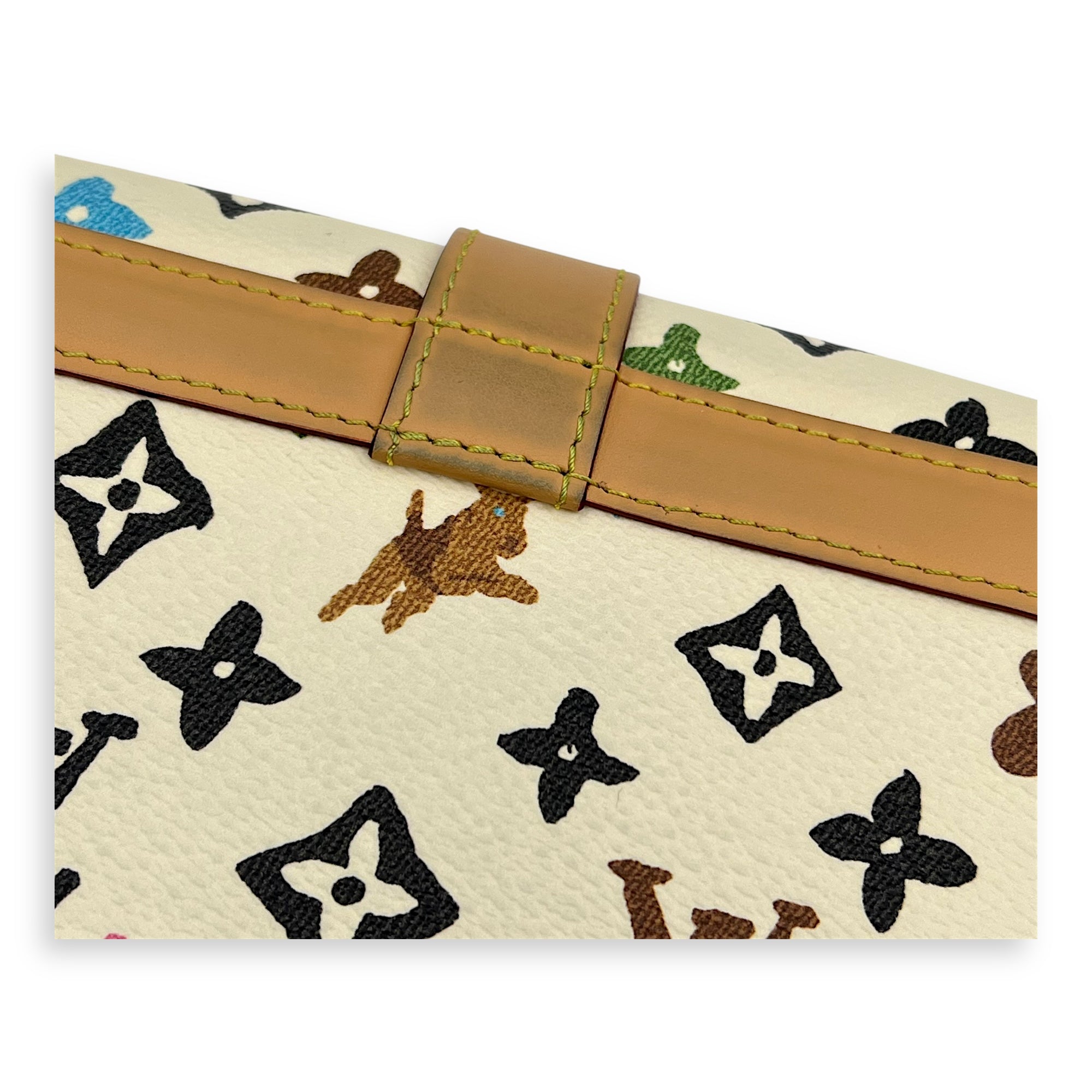 Craggy Wearable Wallet x Tyler The Creator Shoulder Bag White in Monogram Coated Canvas, Gold hardware - Image 10