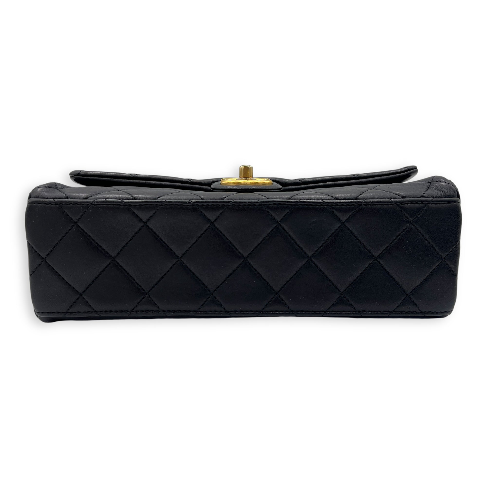 23P Seasonal Quilted Flap Shoulder Bag Black in Calfskin, Gold hardware - Image 6
