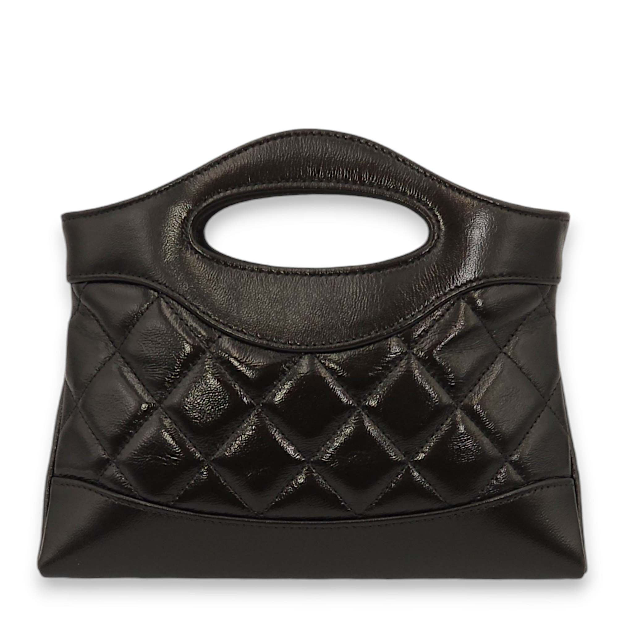 31 Mini Black Shoulder Bag in Calfskin, Gold hardware - Image 3