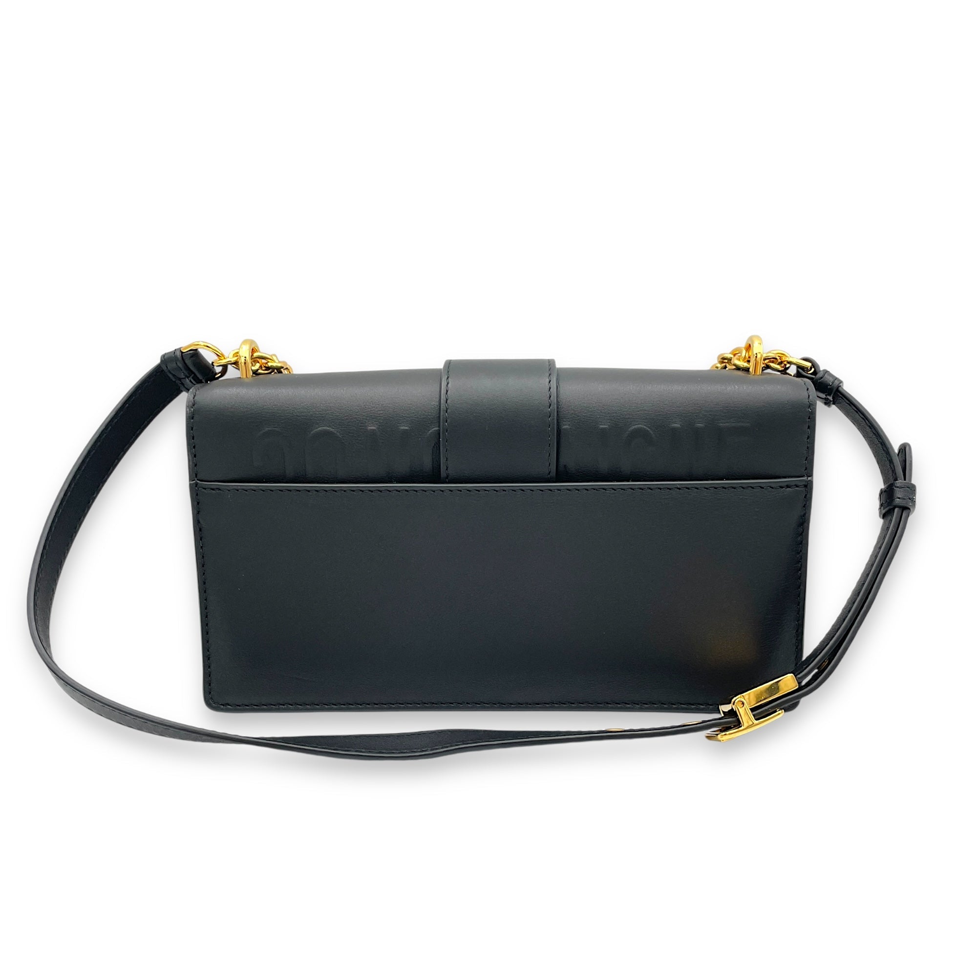 30 Montaigne Shoulder Bag East West Black in Calfskin, Gold hardware - Image 3