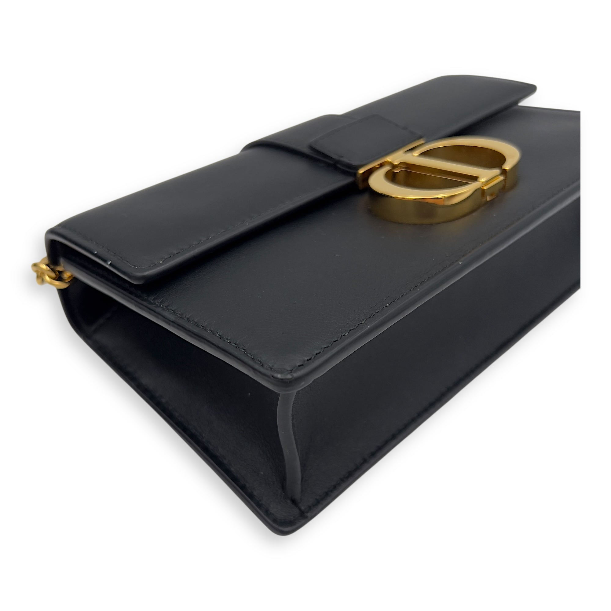 Montaigne Shoulder Bag Black in Calfskin, Gold hardware - Image 9