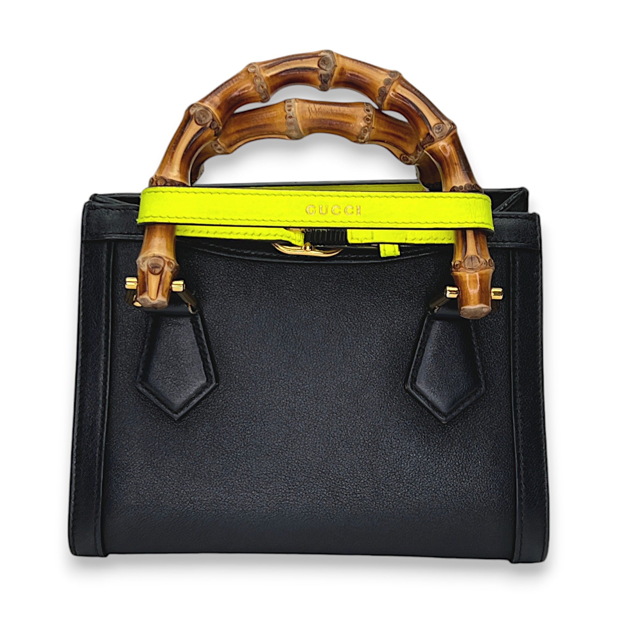 Bamboo Diana mini Black Crossbody Bag in Calfskin, Gold hardware - Image 3