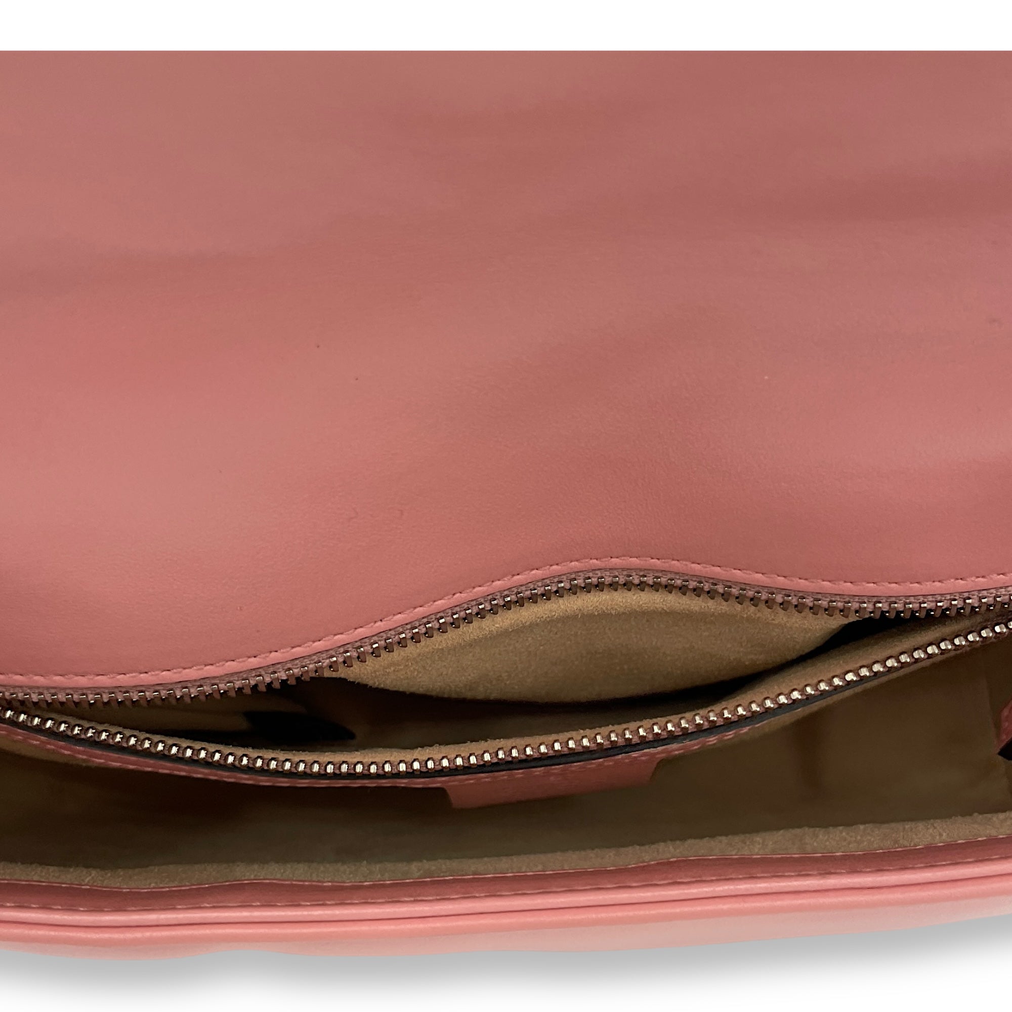 GG Marmont Small Pink Shoulder Bag in Calfskin, Silver hardware - Image 10