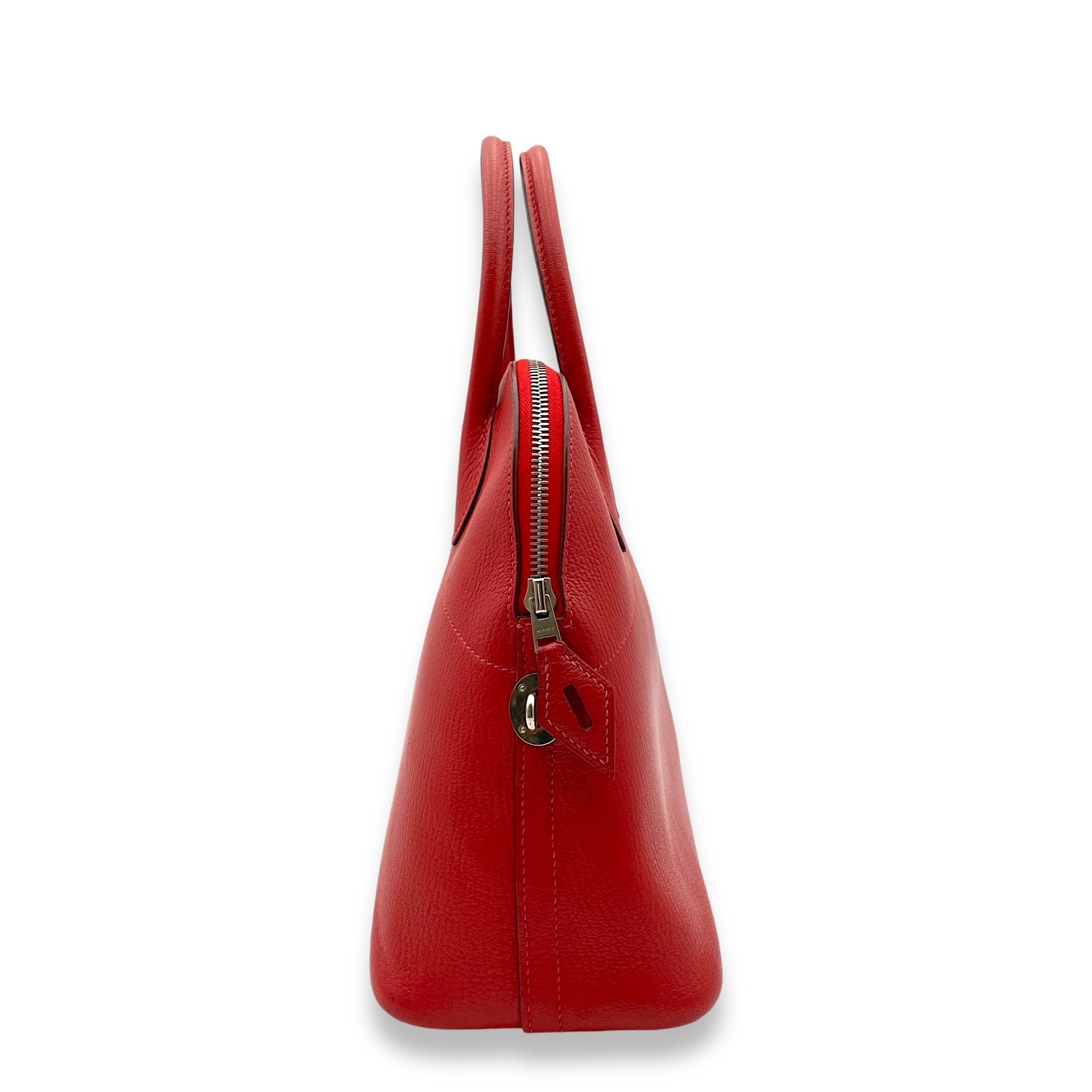 Bolide Rouge Vif in Chevre Leather, Palladium hardware - Image 4