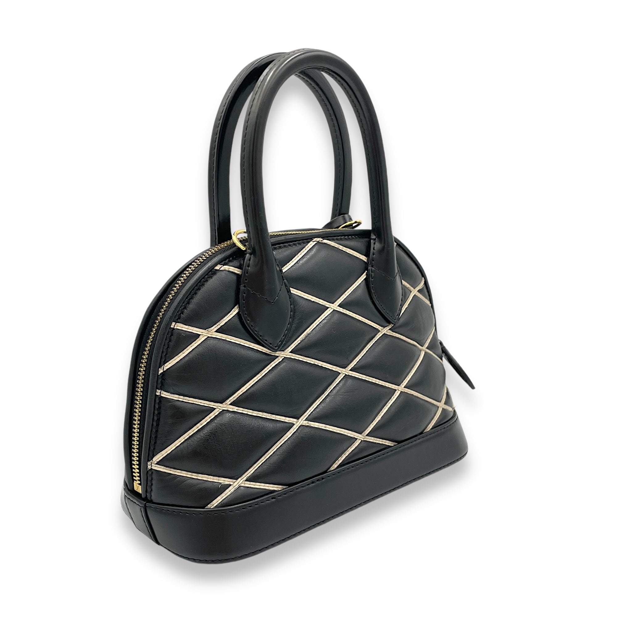 Alma BB Black Top Handle Bag in Calfskin, Gold hardware - Image 5