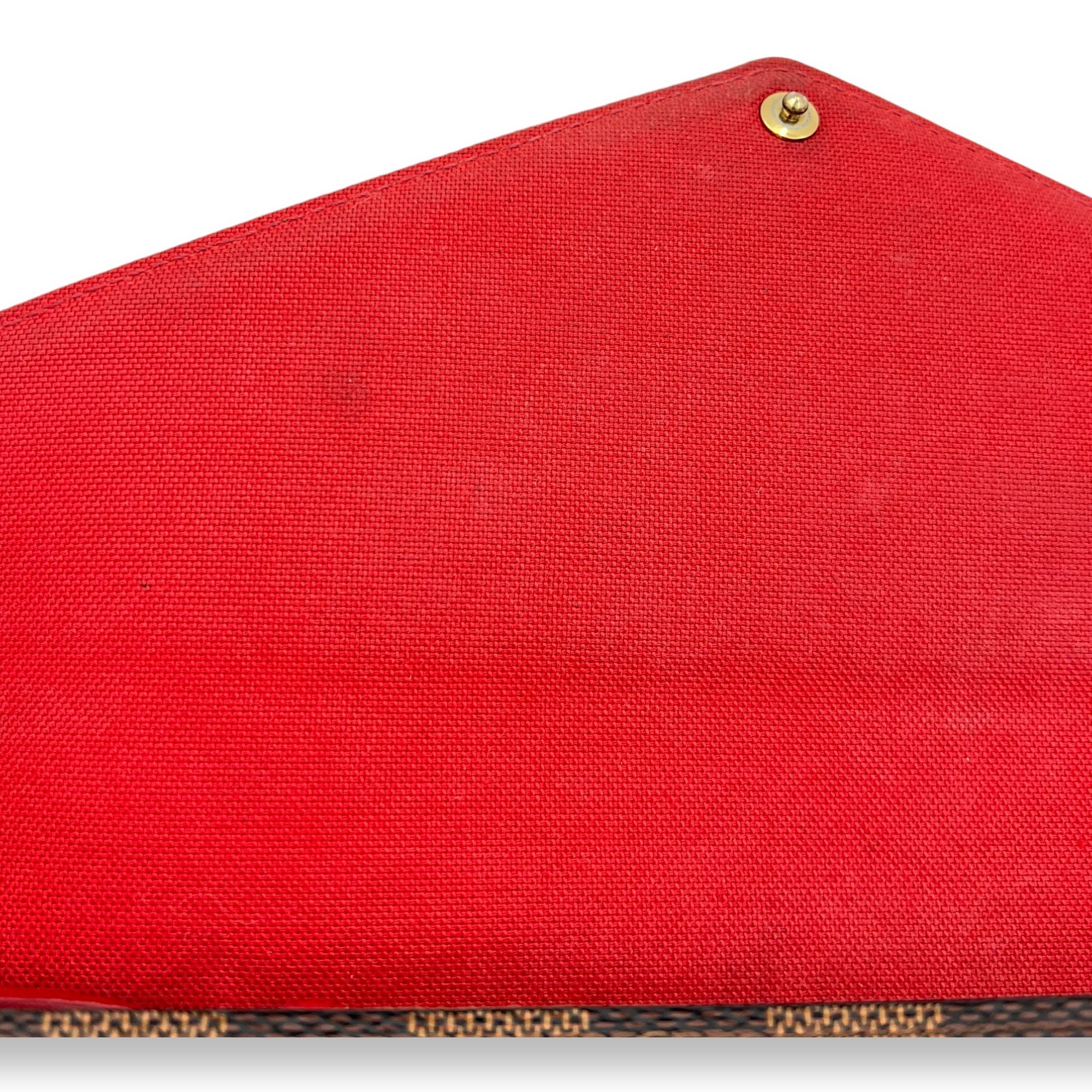 Felicie Damier Ebene Wallet On Chain in Coated Canvas, Gold hardware - Image 9