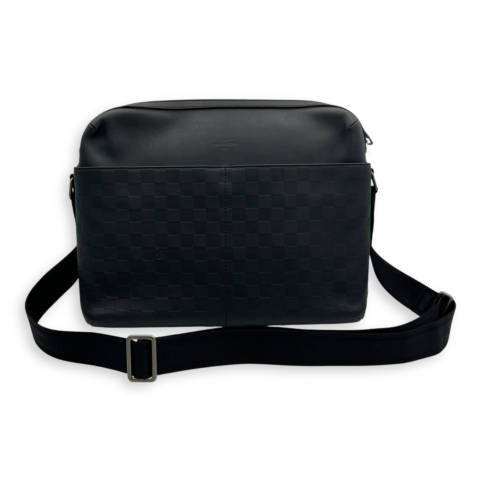 Calypso Messenger Black in Damier Infini, Gunmetal hardware - Image 18