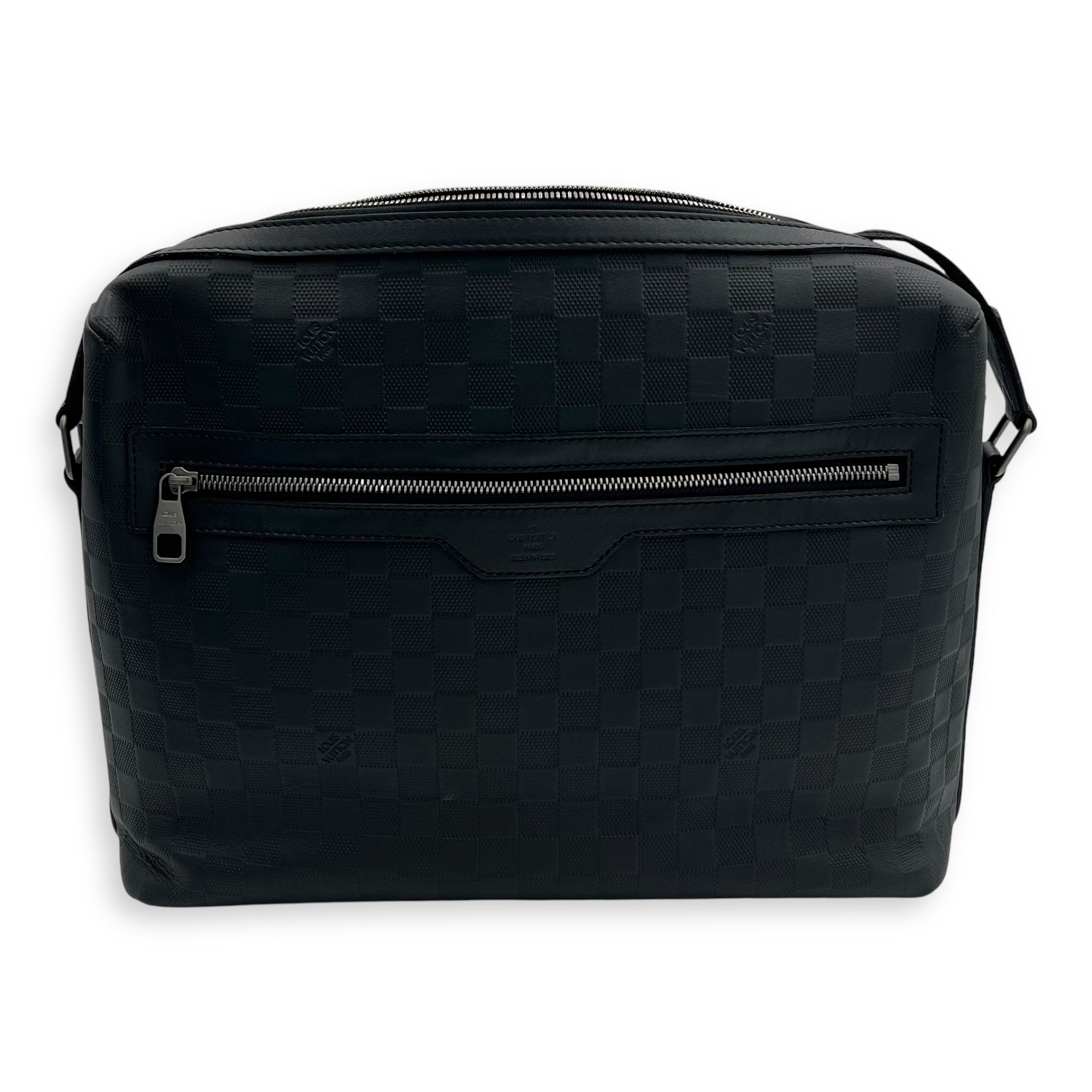 Calypso Messenger Black in Damier Infini, Gunmetal hardware - Image 3