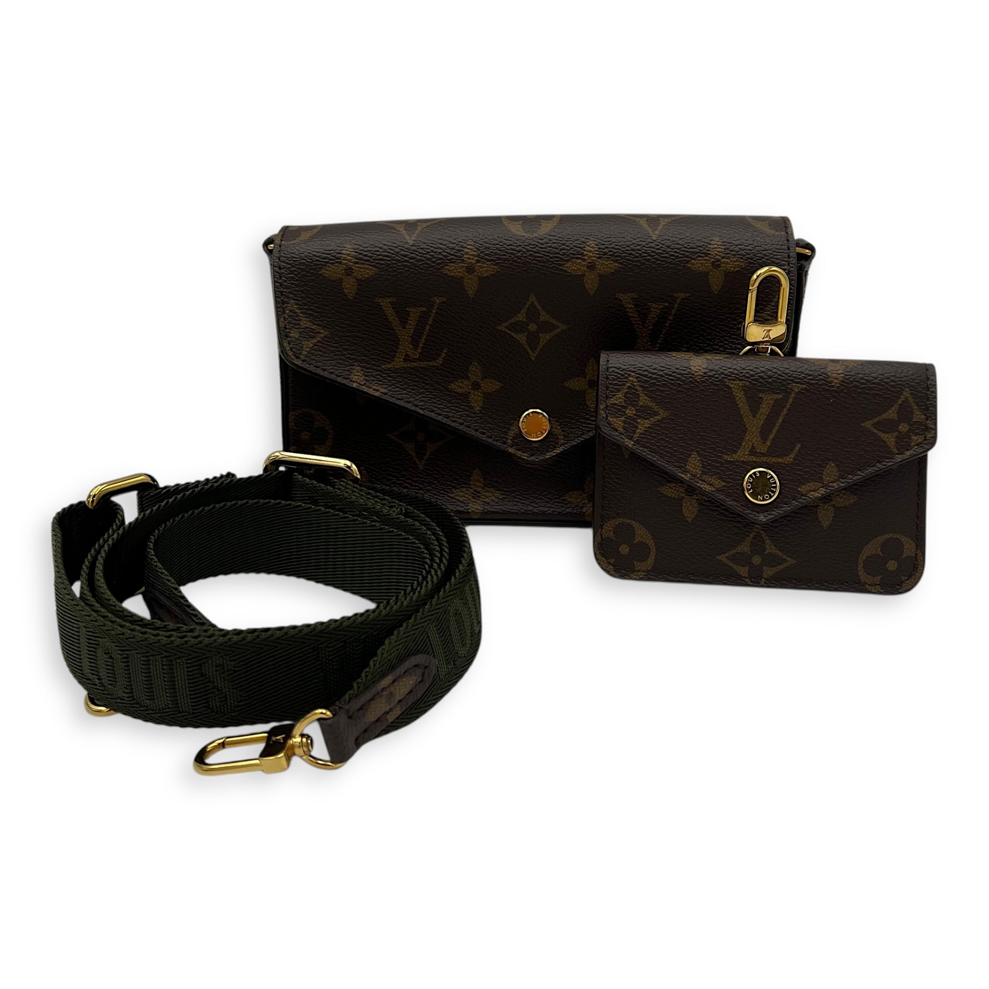 Felicie Strap and Go Brown Crossbody Bag in Monogram Coated Canvas, Gold hardware - Image 20