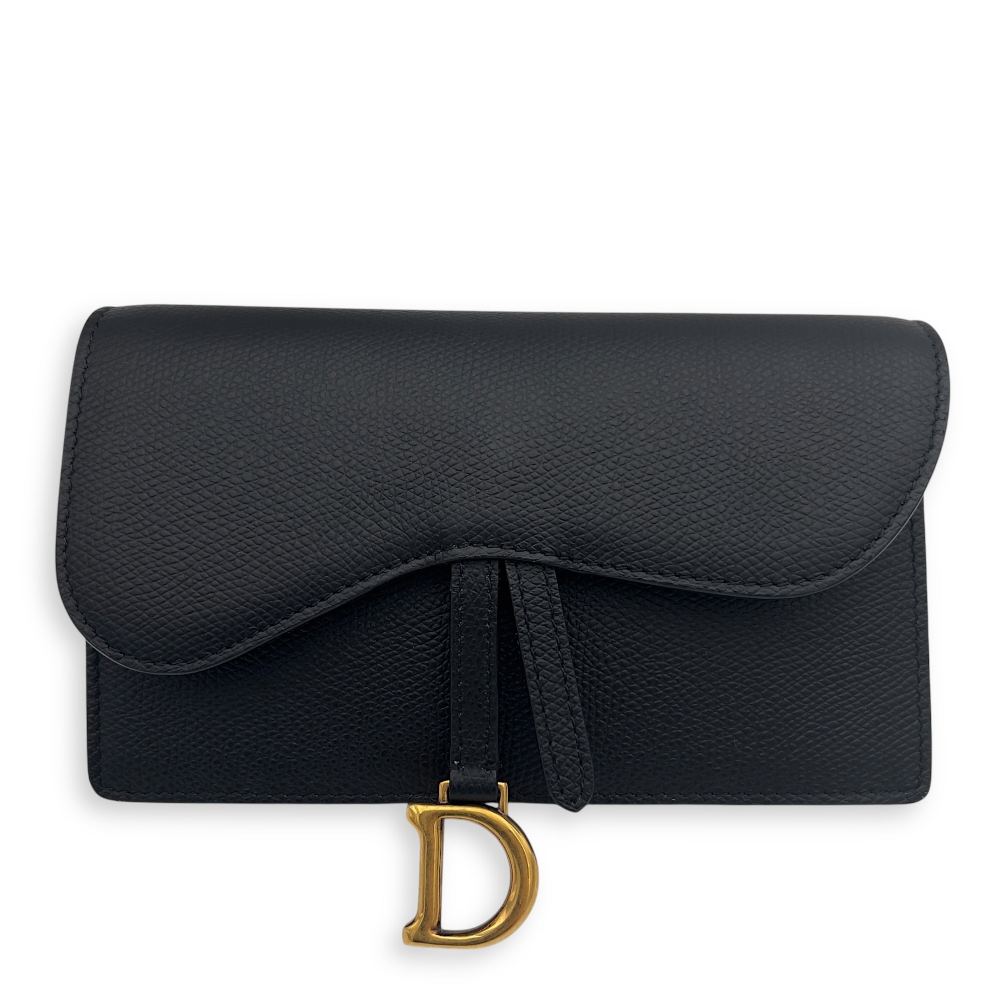 Saddle Belt Bag Black in Calfskin, Gold hardware
