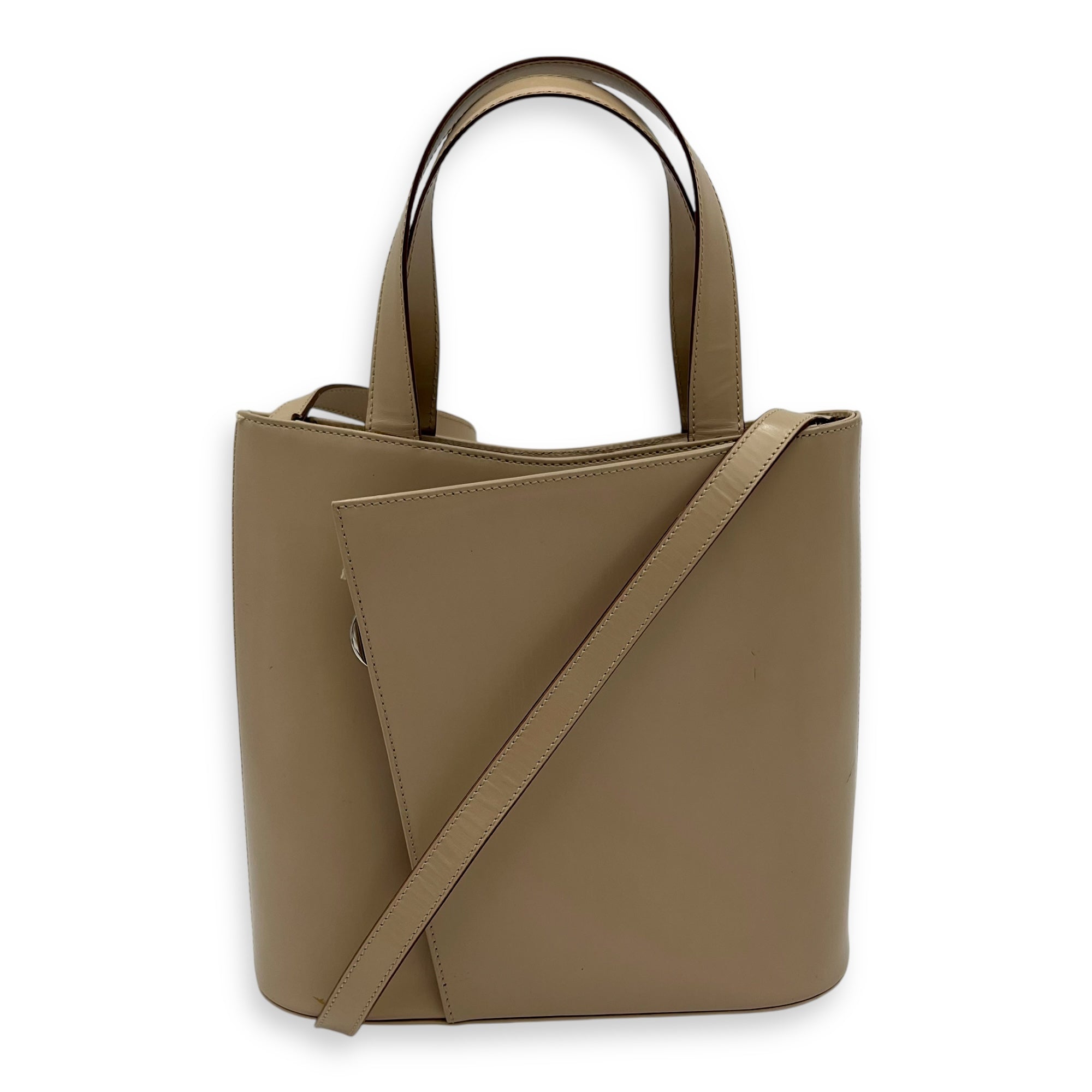 Gancini Silver Top Handle Bag in Calfskin, Silver hardware - Image 15