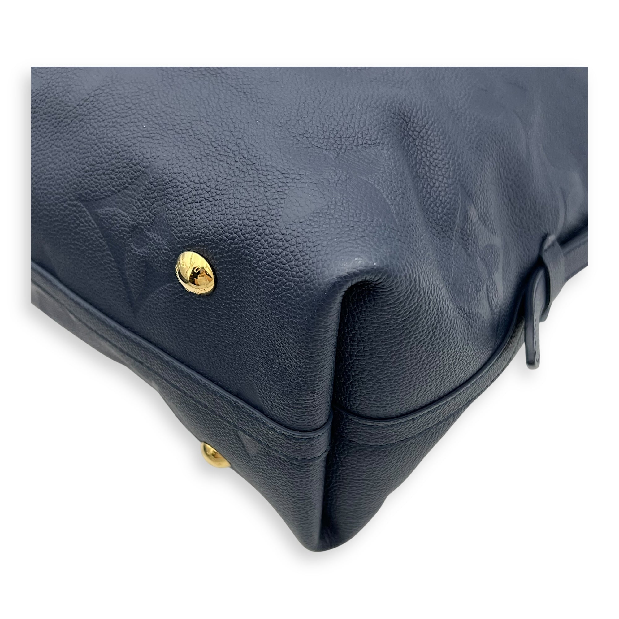 Carryall MM Blue Shoulder Bag in Empreinte Leather, Gold hardware - Image 13