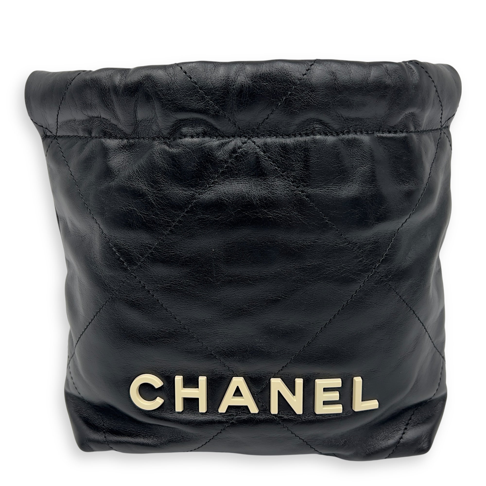 22 Tote Shoulder Bag Mini Black in Lambskin, Gold hardware