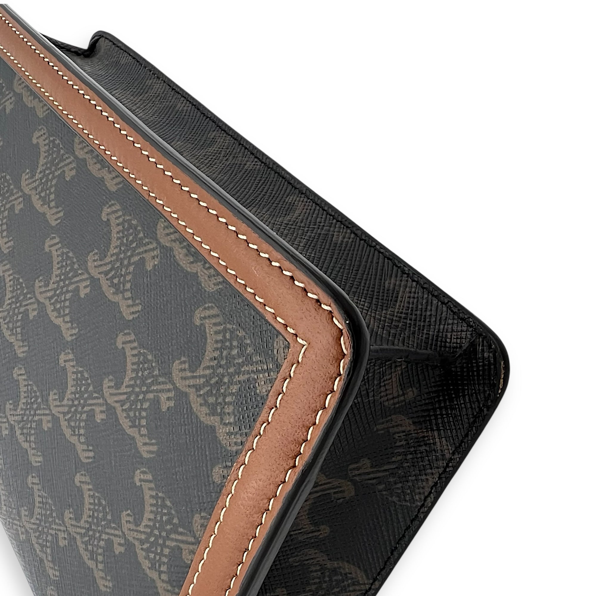 Triomphe Wallet On Chain Brown in Coated Canvas, Gold hardware - Image 12