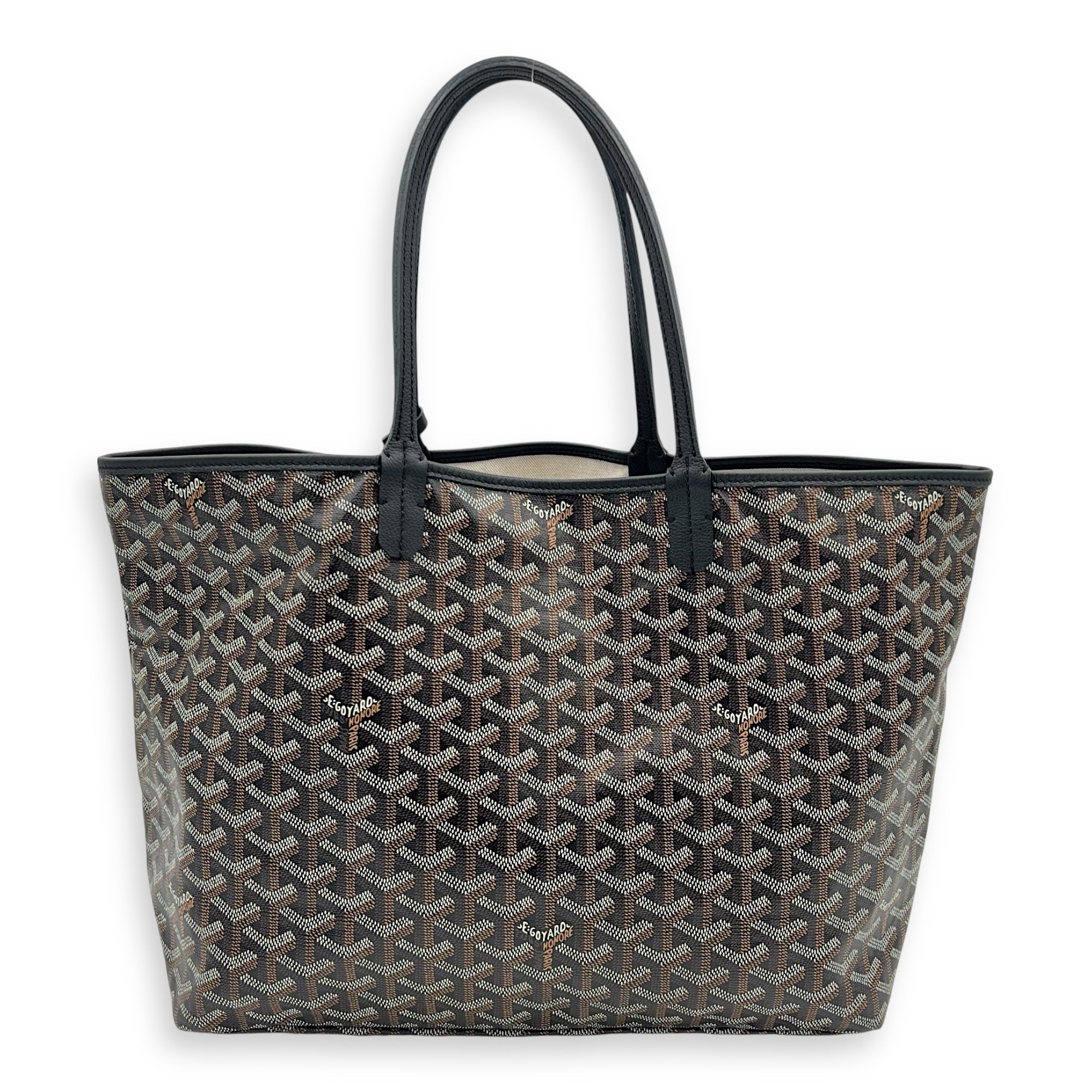 Saint Louis Tote Bag PM Black in Coated Canvas, Silver hardware