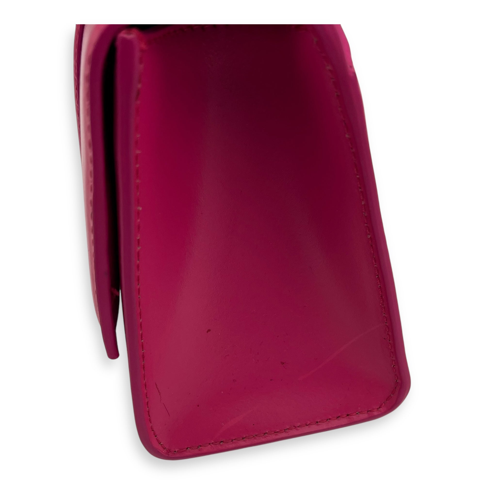 Hourglass XS Top handle bag in Calfskin, Silver Hardware - Image 11