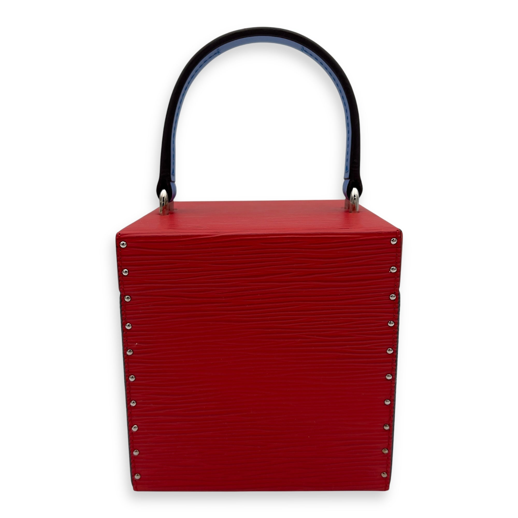 Bleecker Box Top Handle Bag Blue in Epi Leather, Silver hardware - Image 3