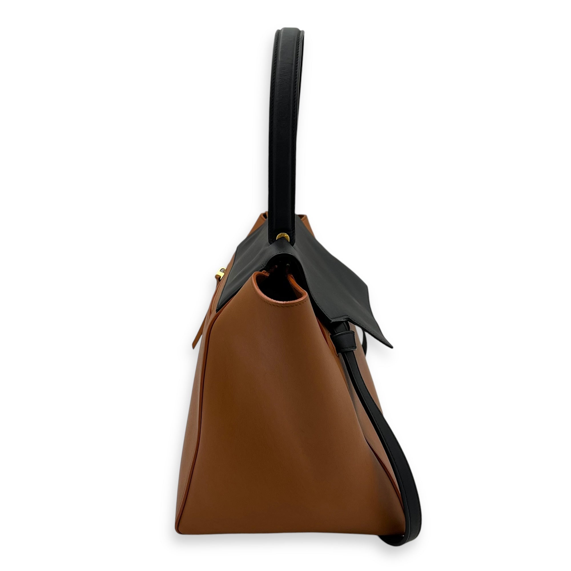 Belt Bag Small Brown Top Handle Bag in Calfskin, Gold hardware - Image 5