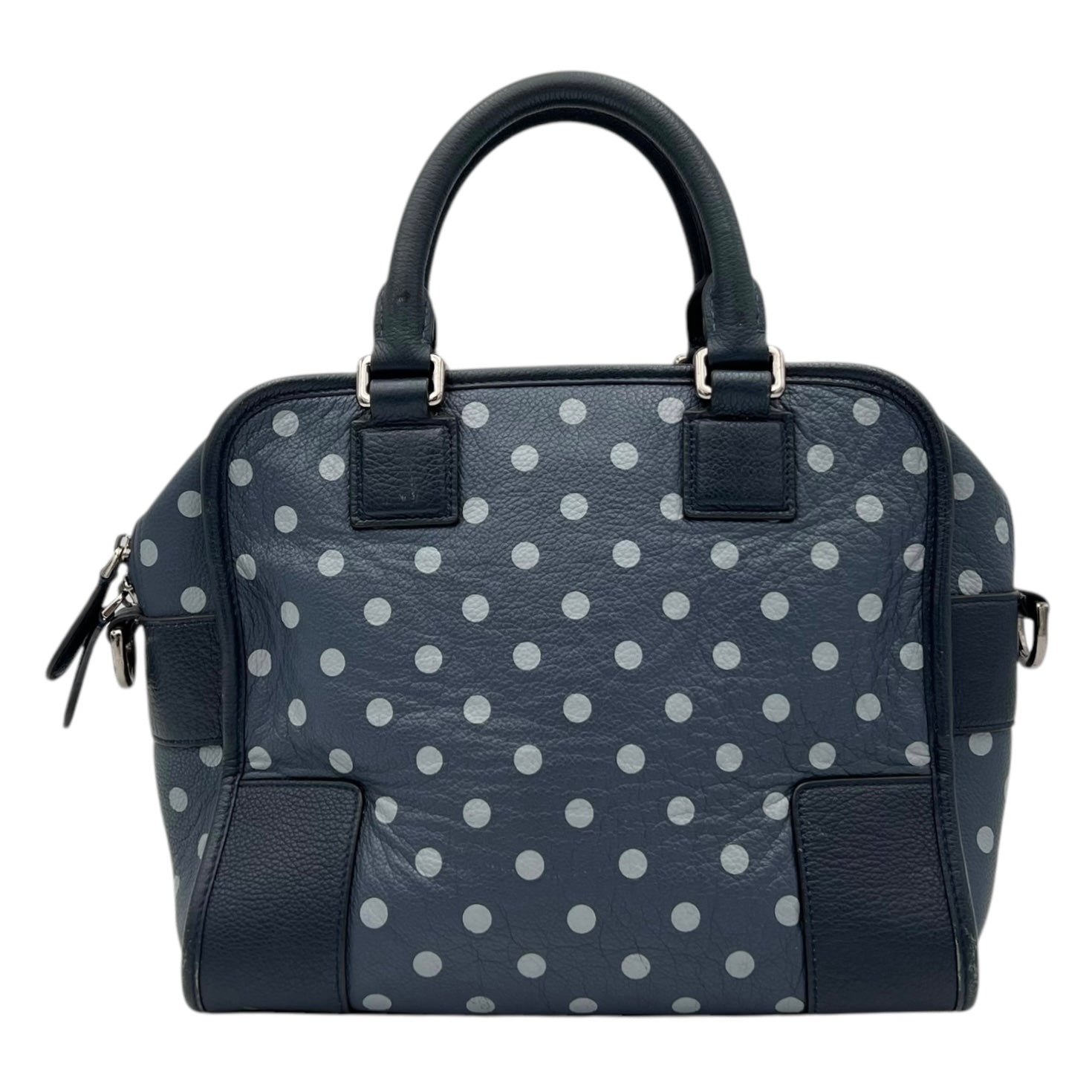 Cruz Two Way Bag Blue Top Handle Bag in Calfskin, Silver hardware - Image 3