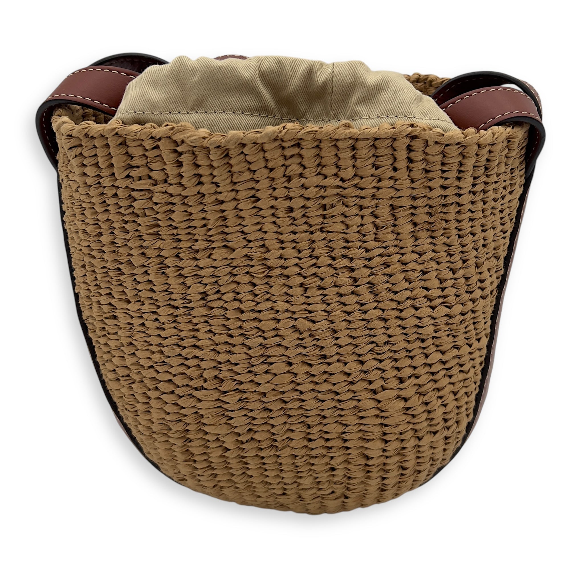 x Mifuko Crossbody Bag Brown in Raffia, Diamond hardware - Image 3