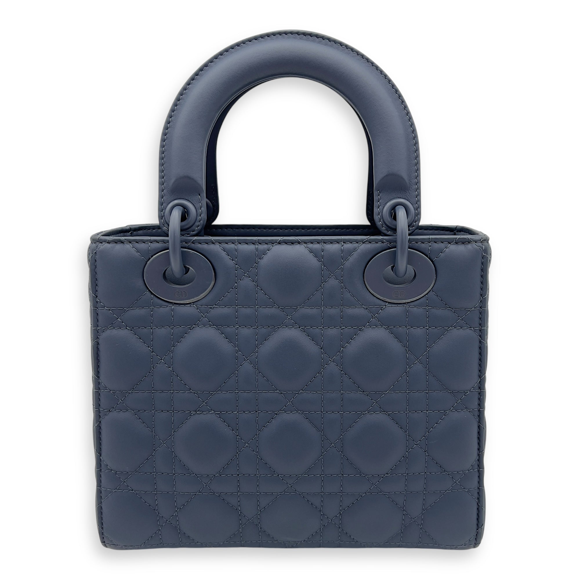 Lady Dior Top Handle Bag Small Ultramatte in Lambskin, Lacquered Metal hardware - Image 3