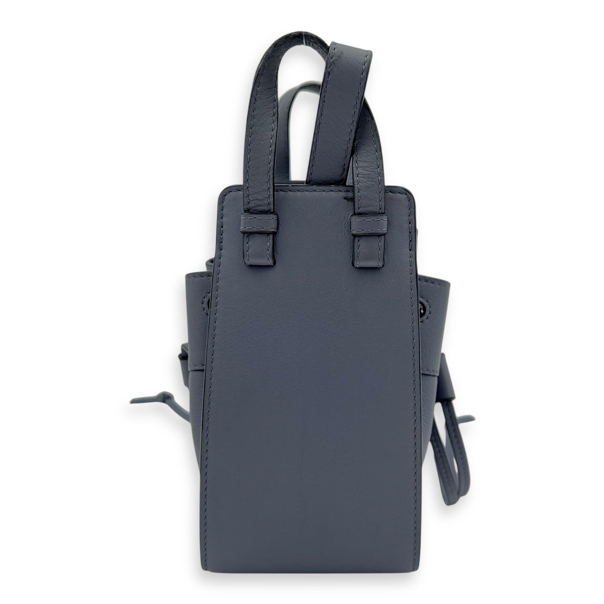 Hammock Mini Blue Shoulder Bag in Calfskin, Silver hardware - Image 3