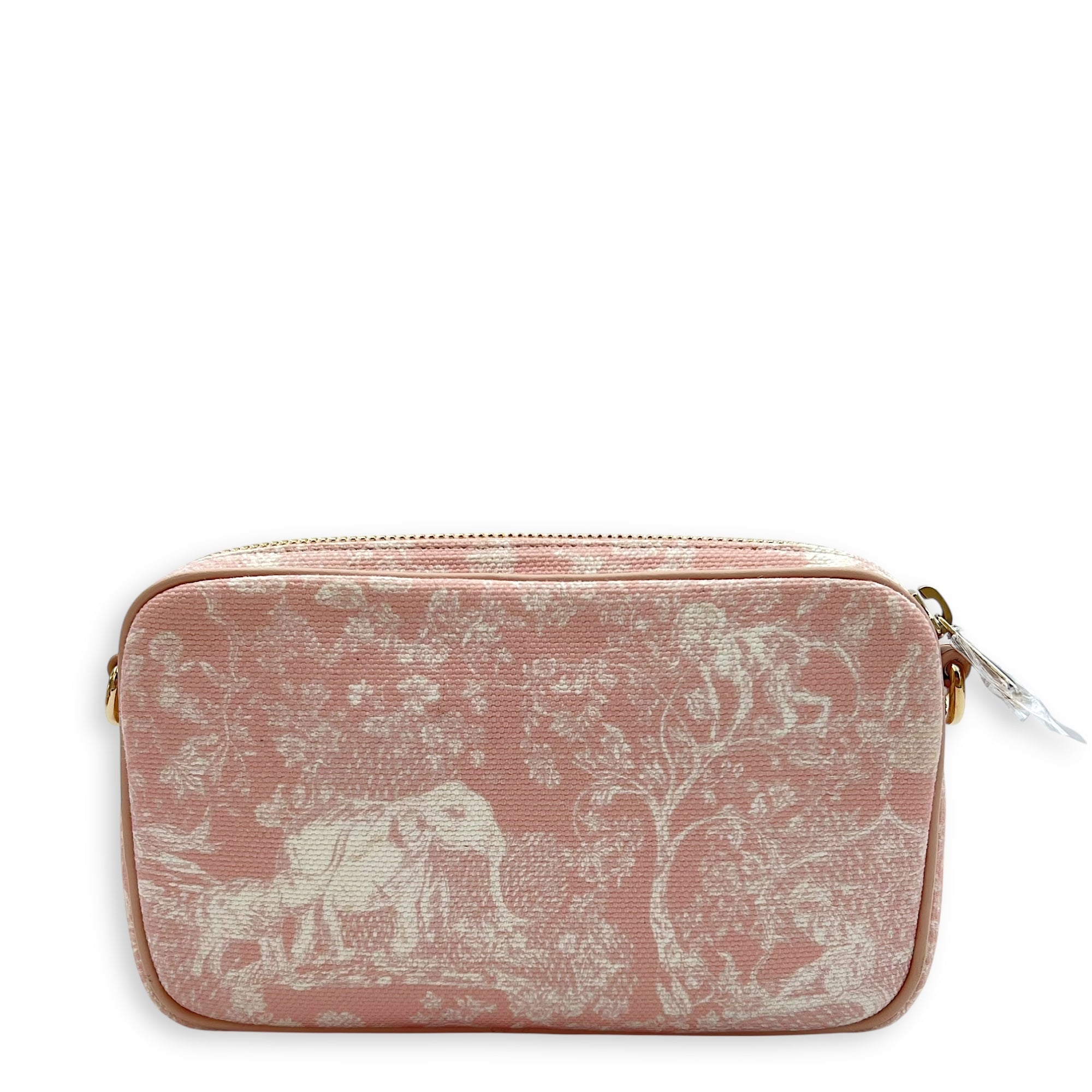 Multi-pouch Crossbody Bag Pink in Canvas, Light Gold hardware - Image 3