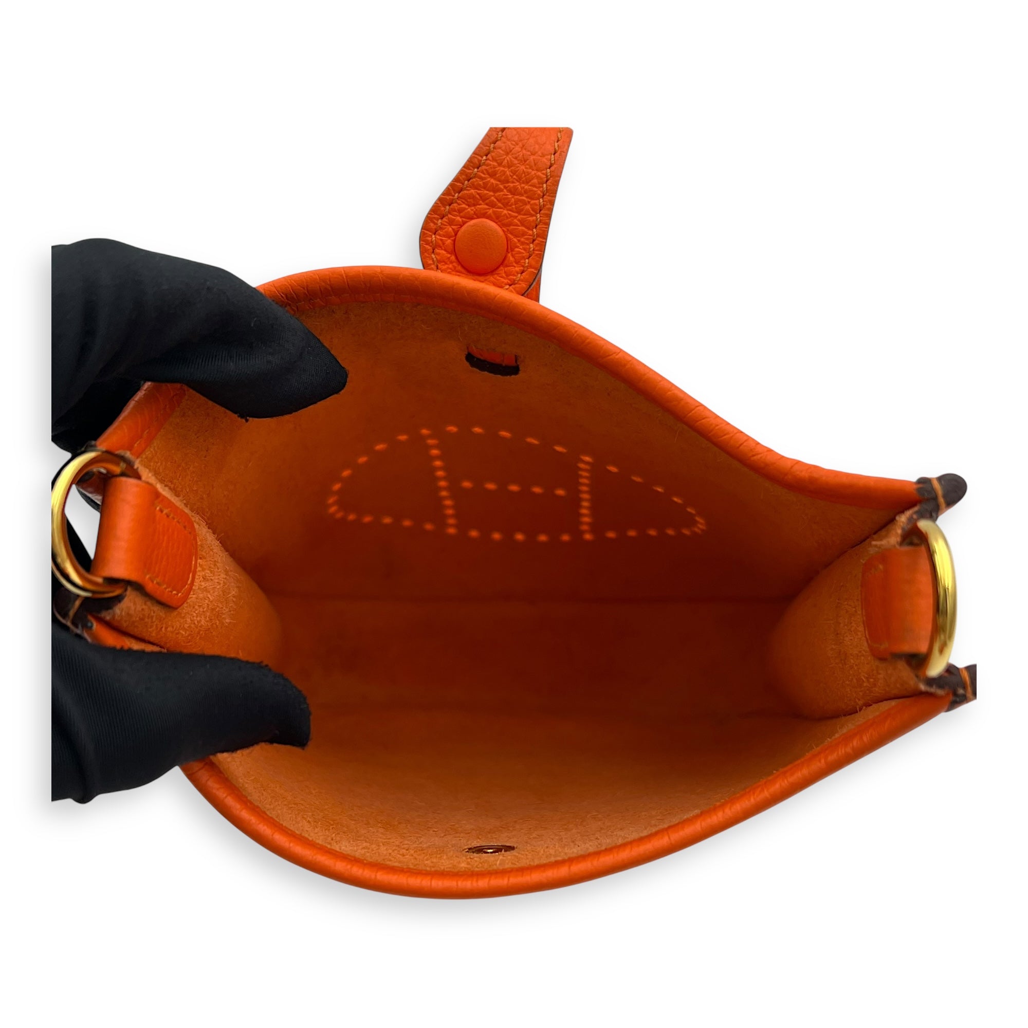 Evelyne Orange in Clemence, Gold hardware - Image 7