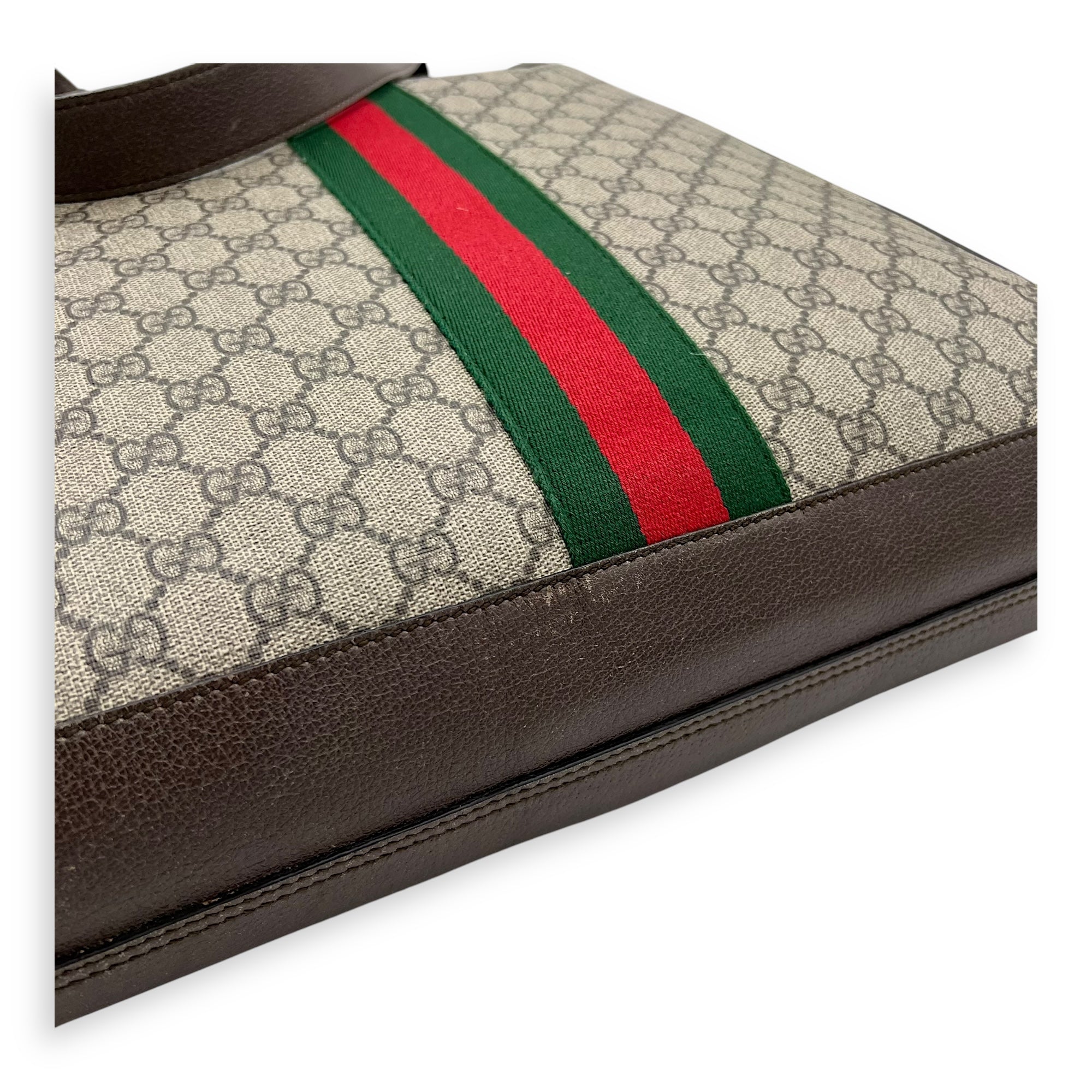 Ophidia Tote Bag Brown in Coated Canvas, Gold hardware - Image 14