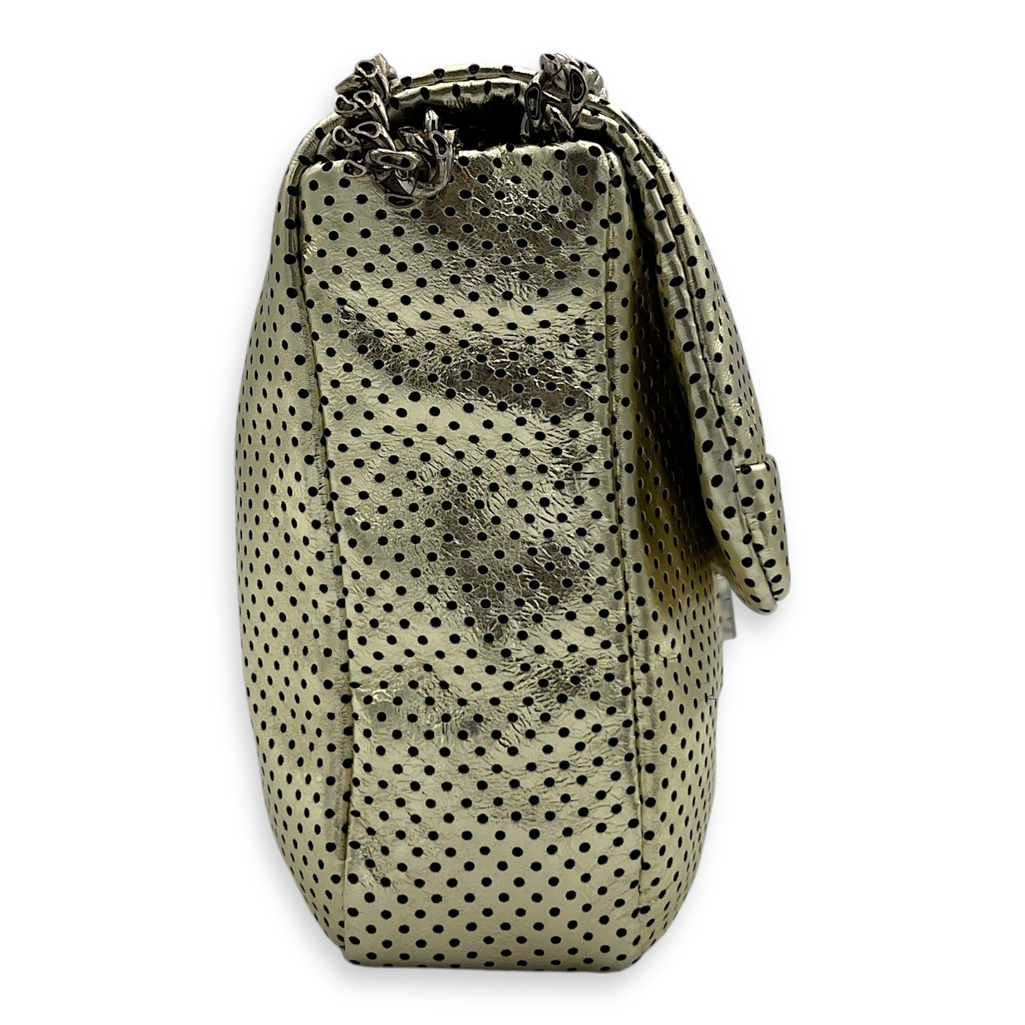 2.55 Gold Shoulder Bag in Perforated calfskin, Gold hardware - Image 4