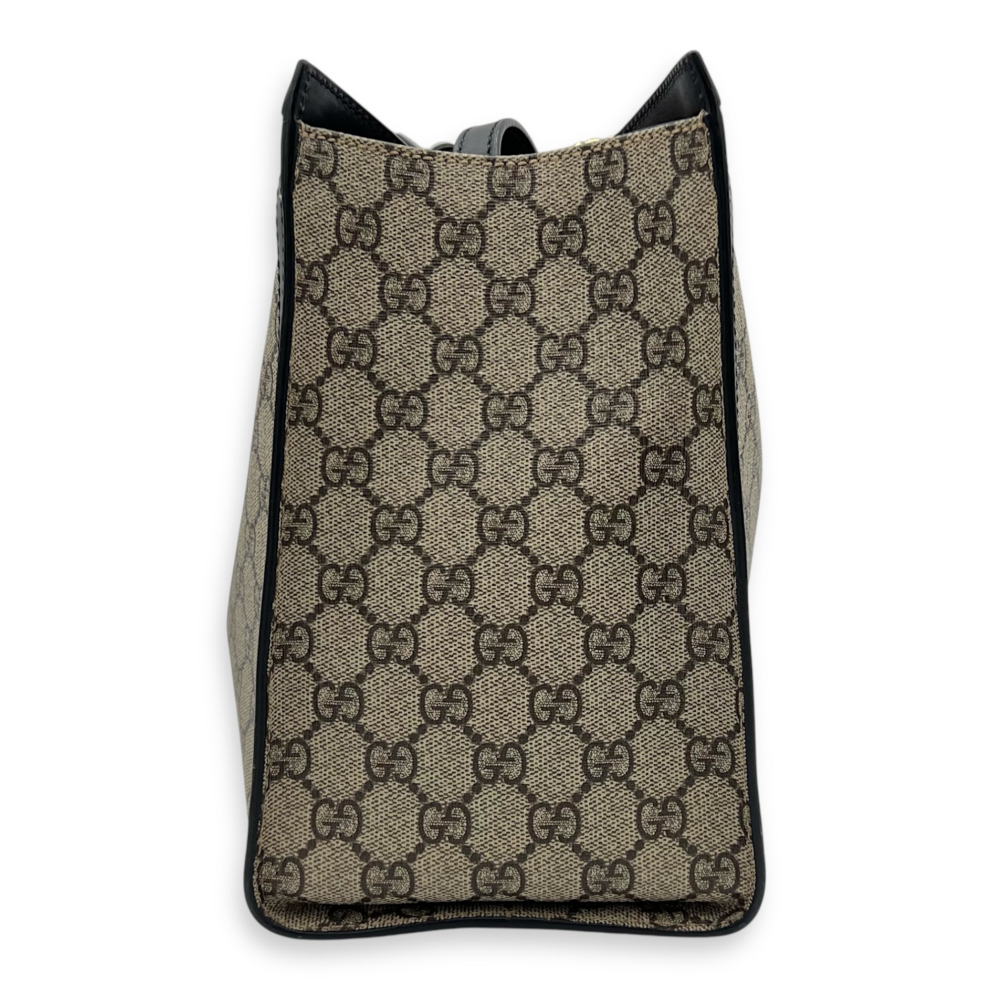 Padlock Tote Bag Beige in Coated Canvas, Gold hardware - Image 5