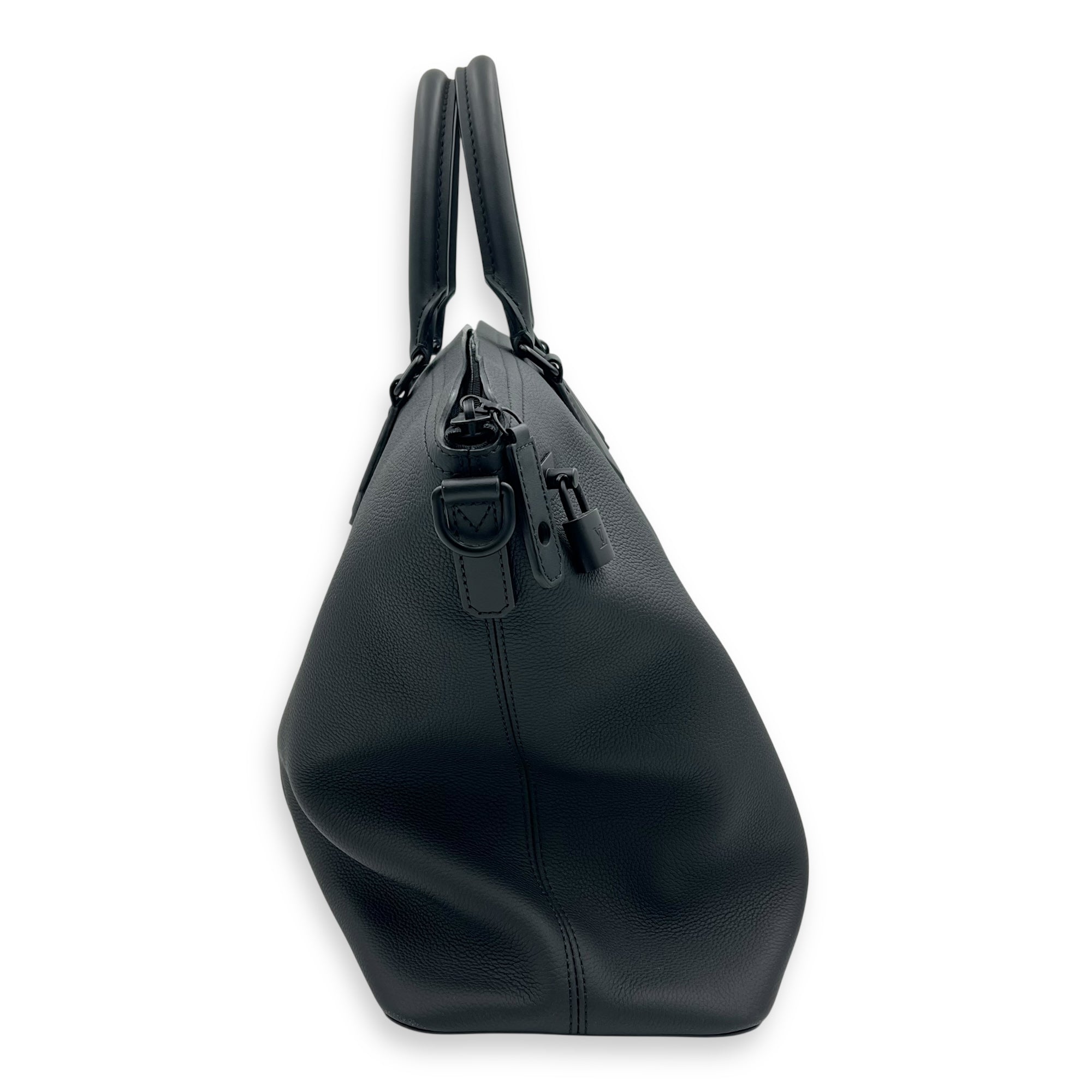 Lock It Black Top Handle Bag in Taurillon Leather, Lacquered Metal hardware - Image 7