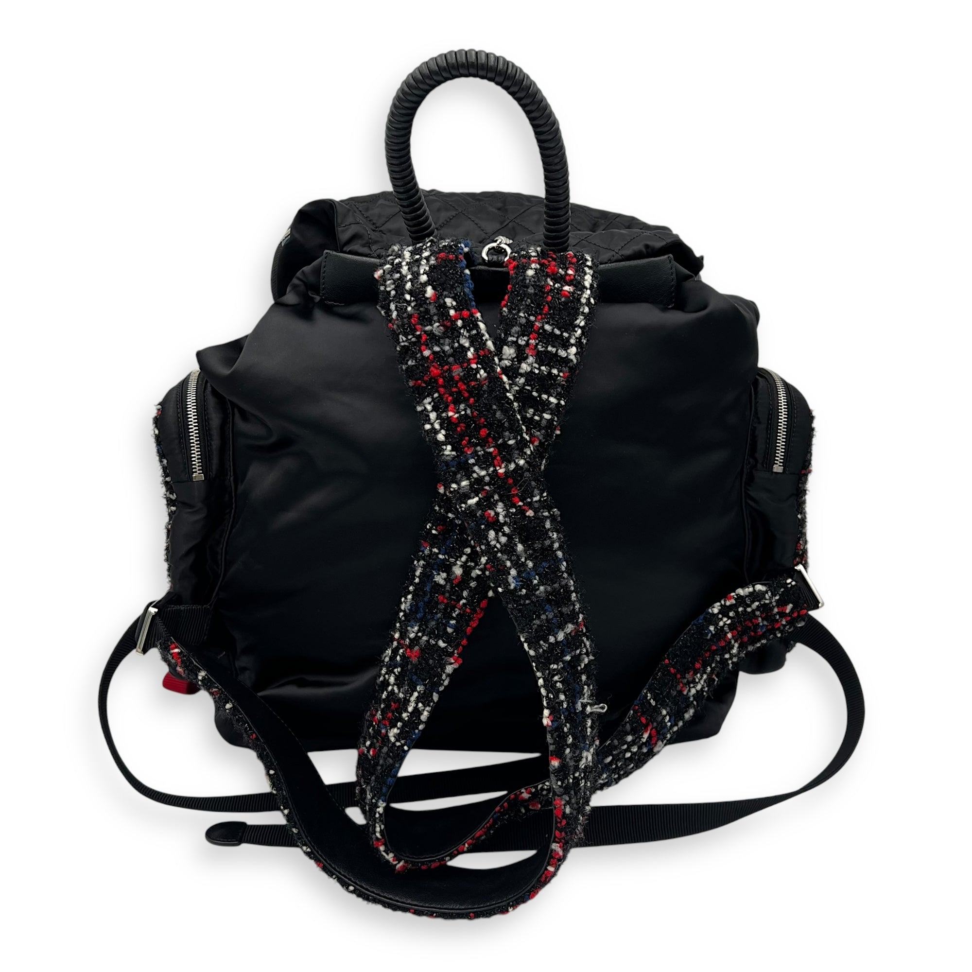 Astronaut Backpack Multi-colour in Tweed, Silver hardware - Image 7