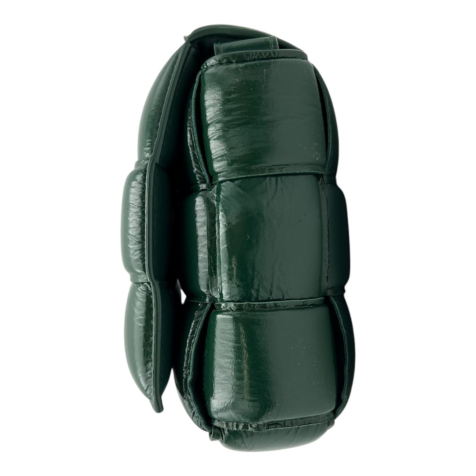 Cassette Shoulder Bag Green in Patent Leather, Gold hardware - Image 5