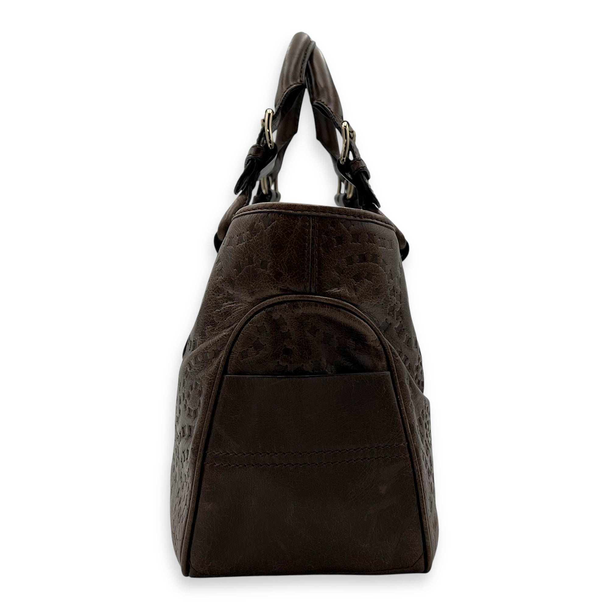 Boogie Top Handle Bag Brown in Calfskin, Gold hardware - Image 5