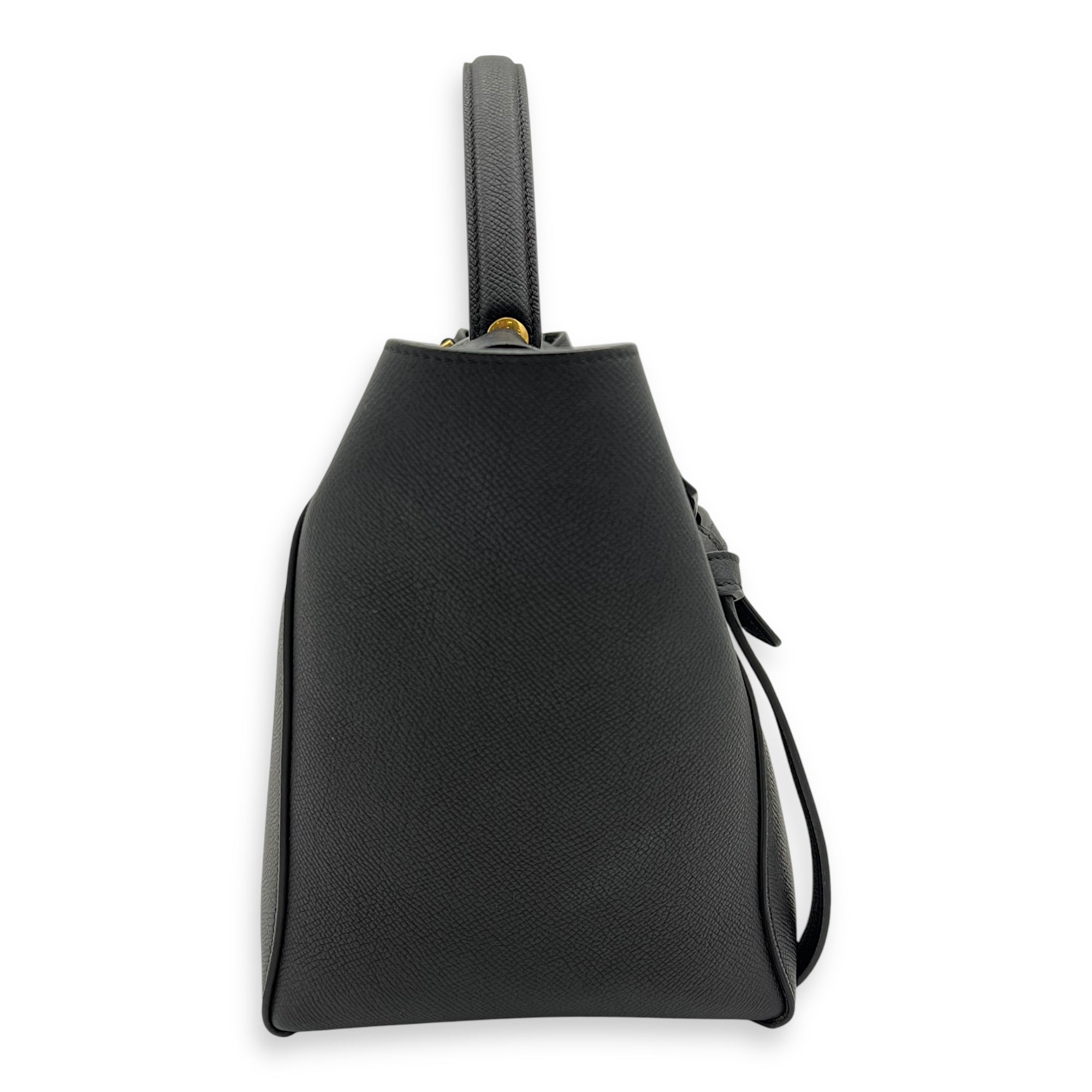 Belt bag Top Handle Bag Mini Black in Calfskin, Gold hardware - Image 5