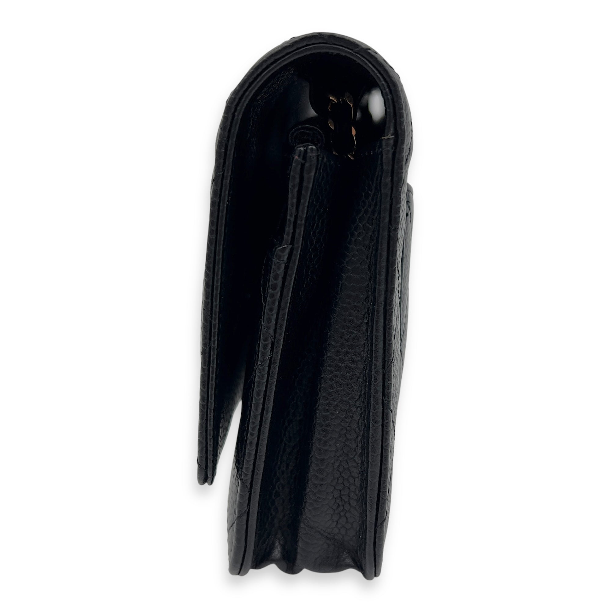 Classic Wallet On Chain Black in Caviar Leather, Gold hardware - Image 5