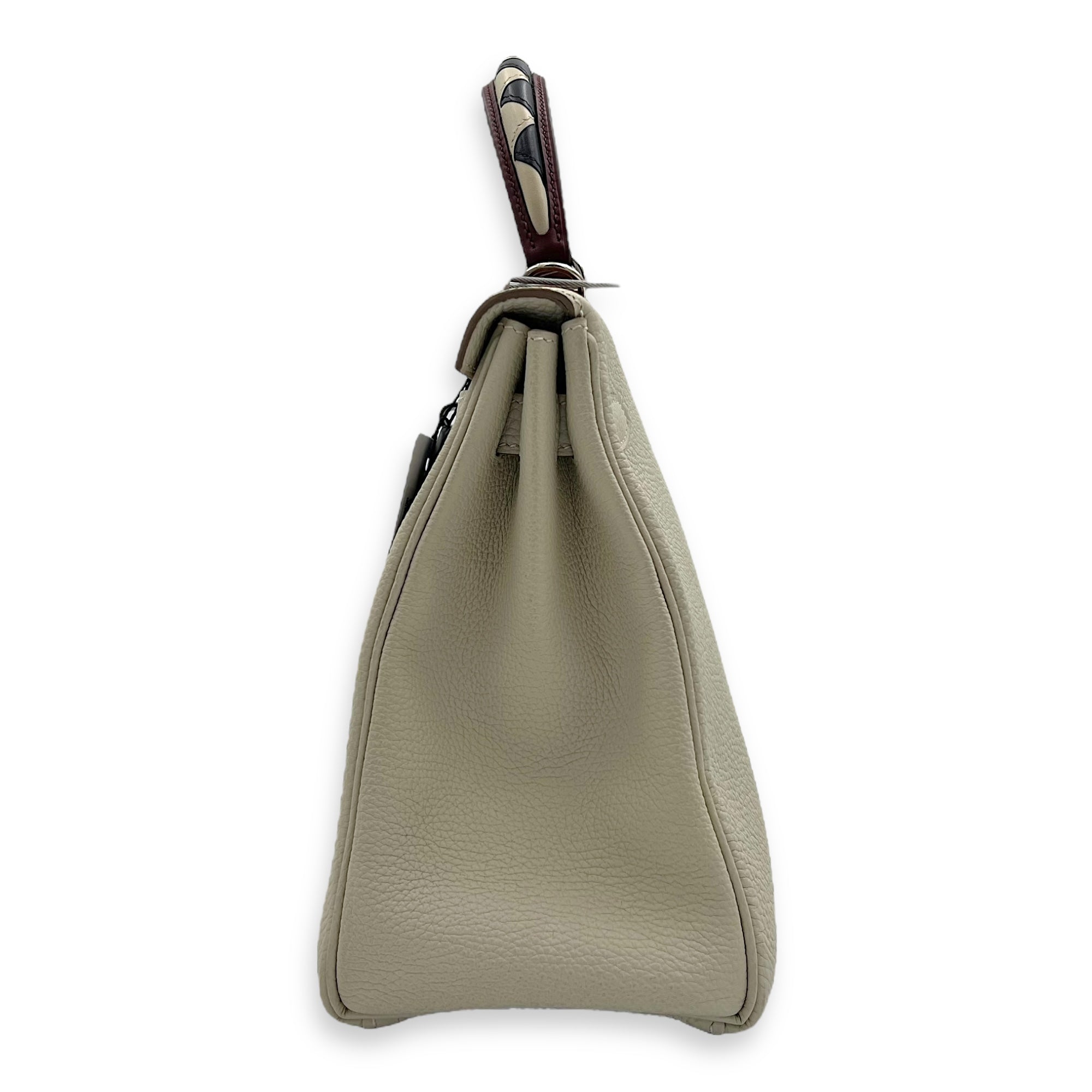 Kelly Craie/Black/Fauve/Rouge H in Togo, Palladium hardware - Image 5