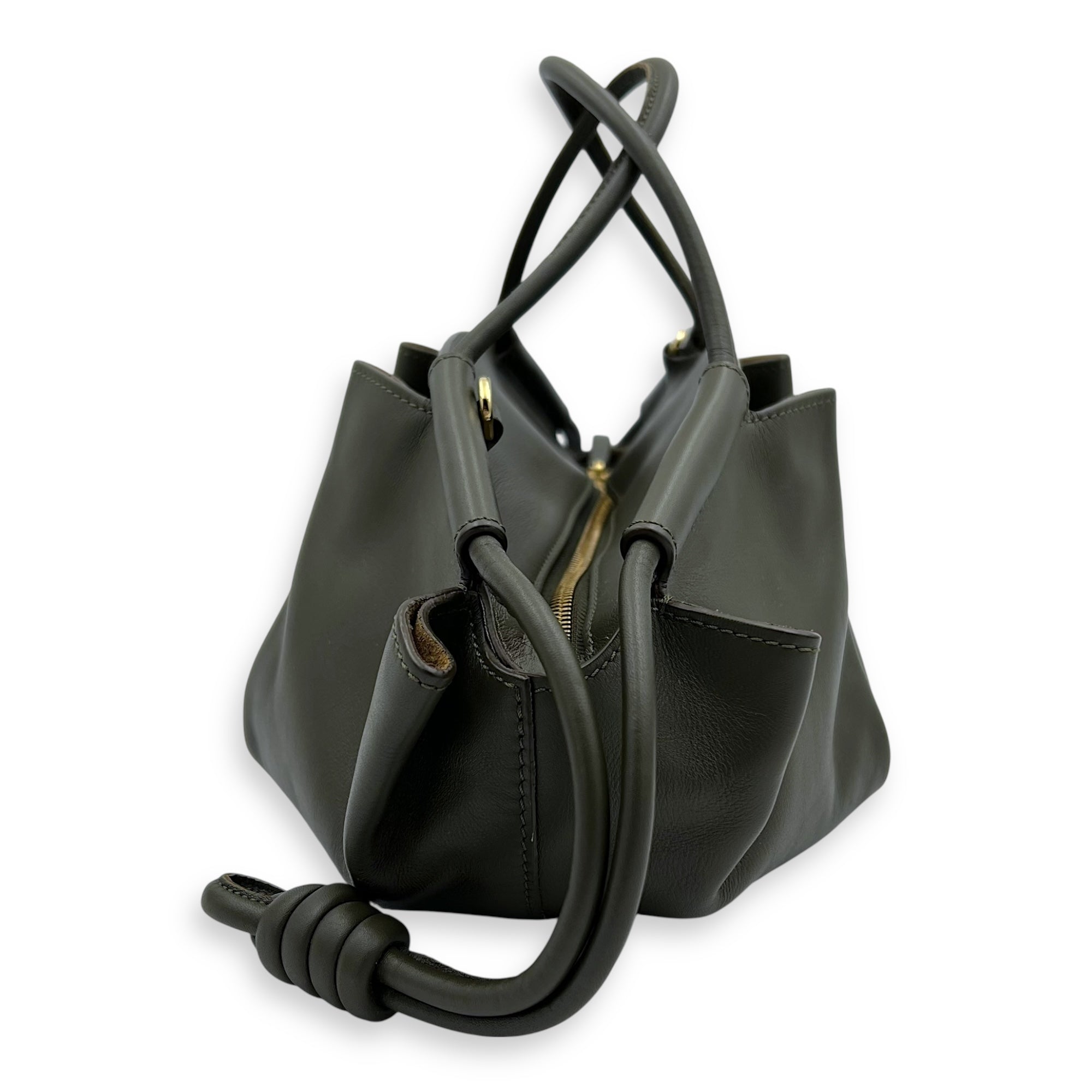 Paseo Top Handle Bag Green in Calfskin, Gold hardware - Image 5