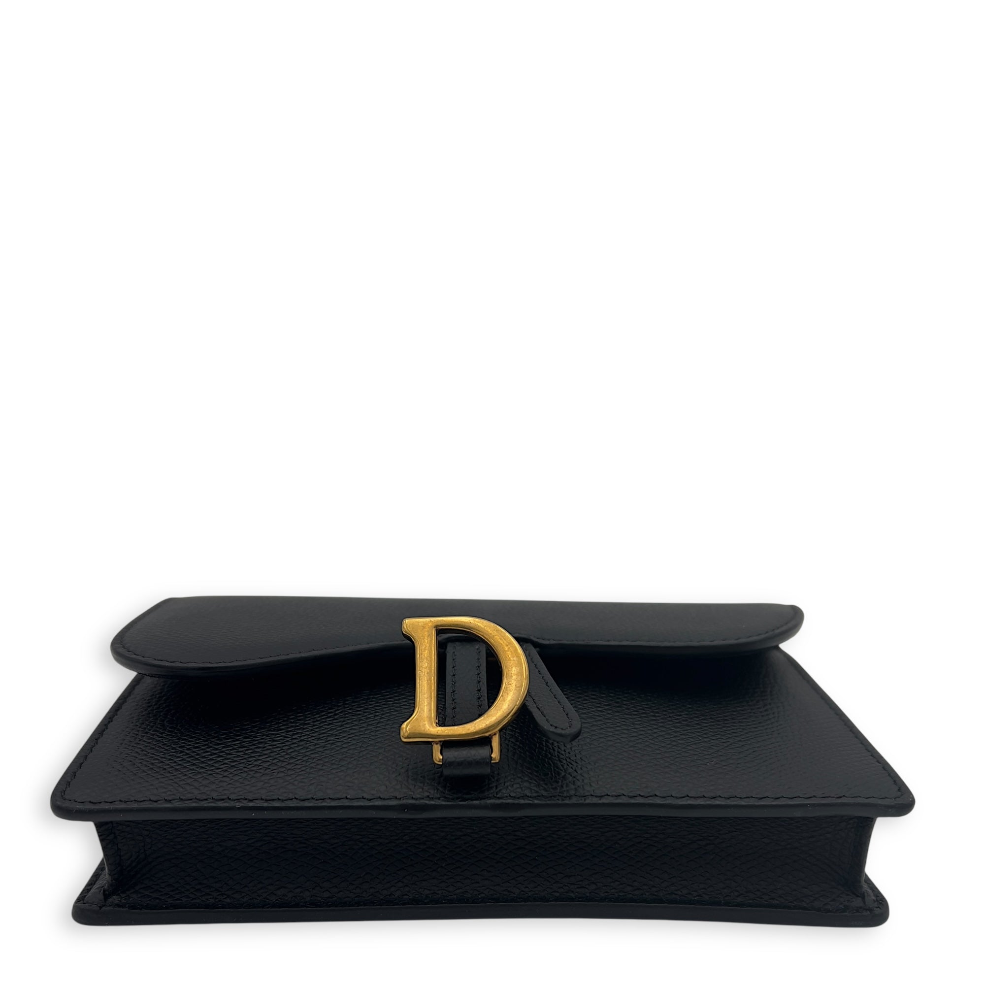 Saddle Belt Bag Black in Calfskin, Gold hardware - Image 8