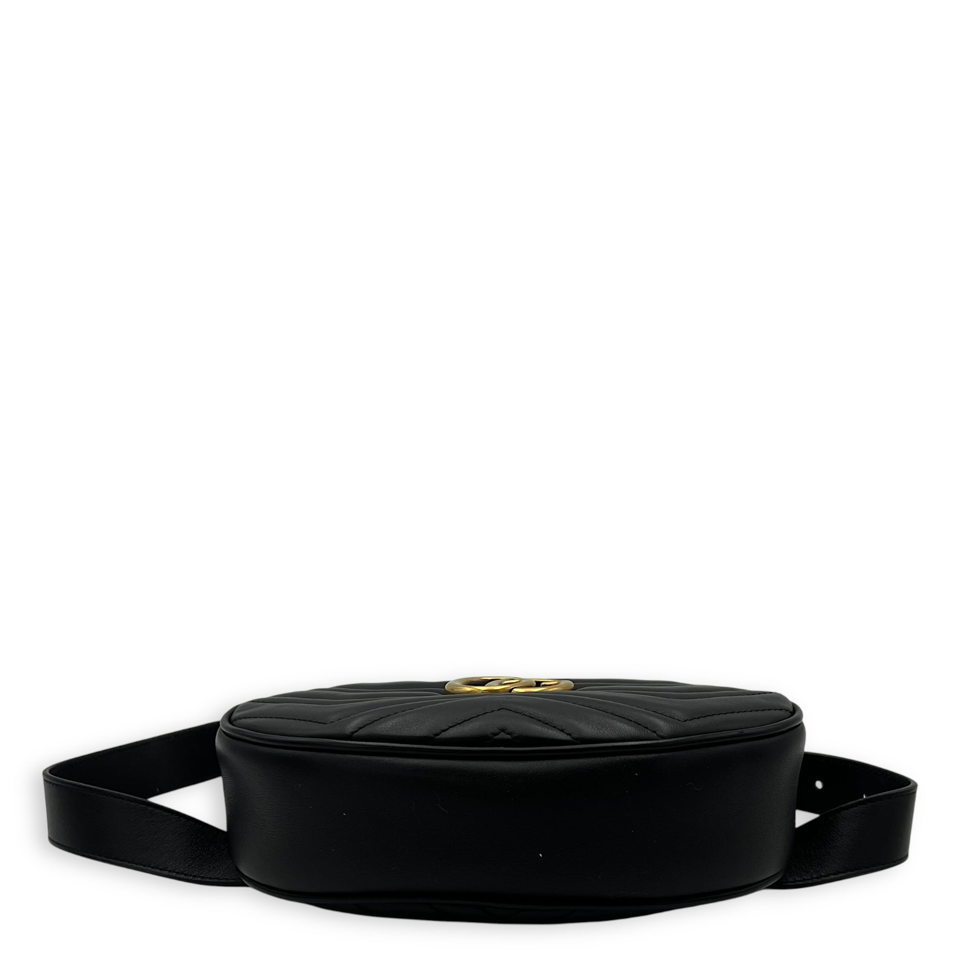 GG Marmont Belt Bag Black in Calfskin, Gold hardware - Image 6