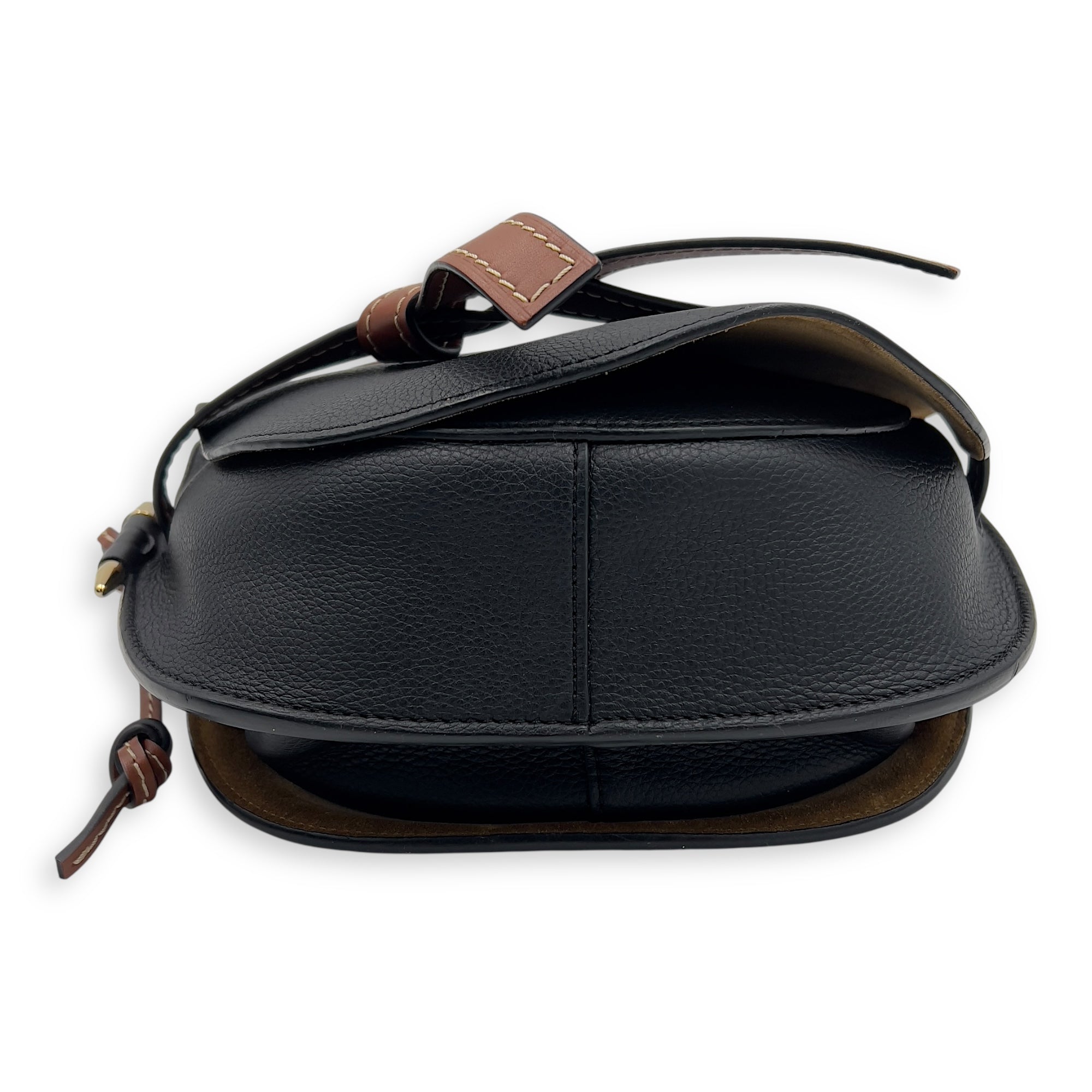 Gate Crossbody Bag Black in Calfskin, Gold hardware - Image 8