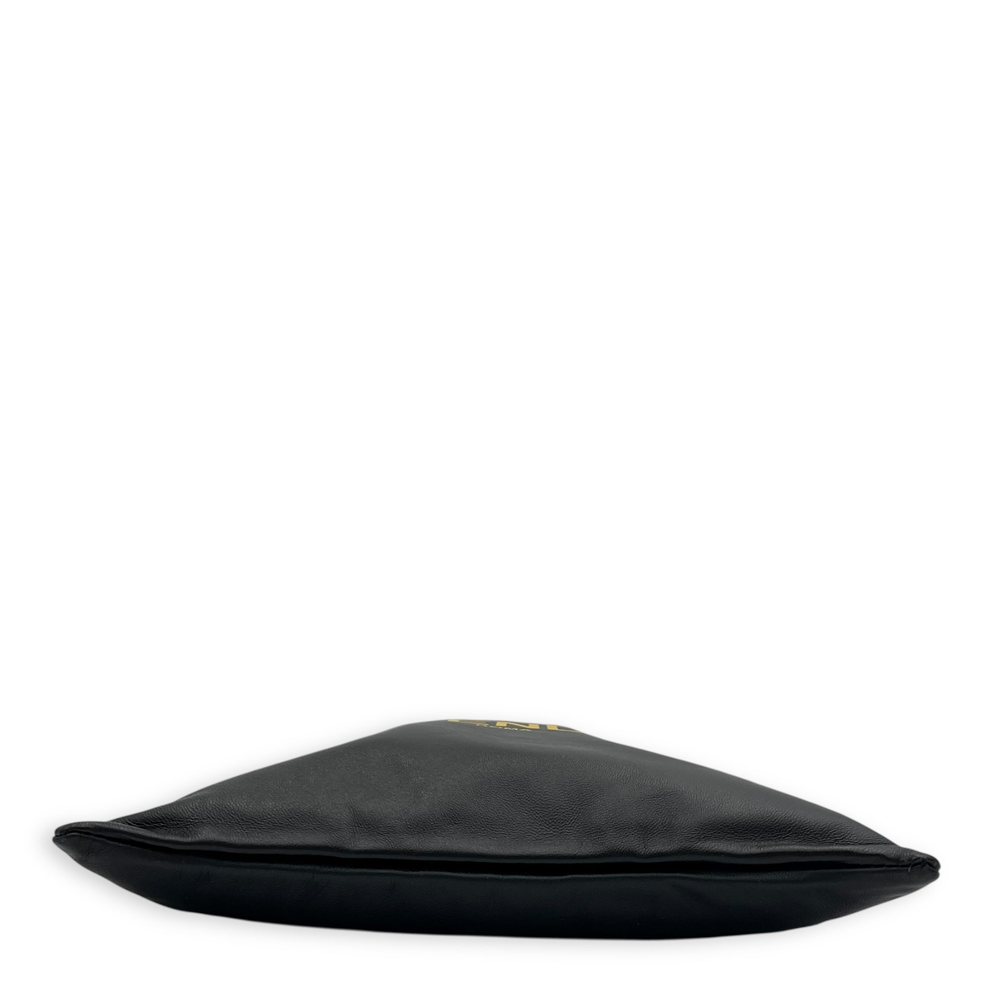 Logo Black Crossbody Bag in Calfskin, Silver hardware - Image 6