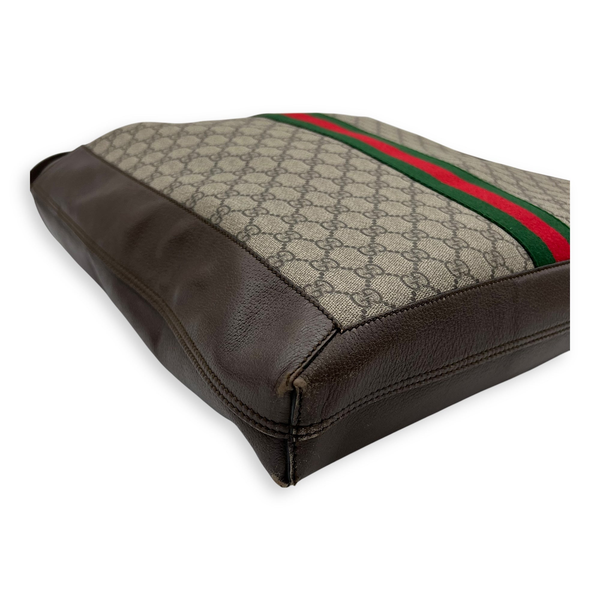 Ophidia Tote Bag Brown in Coated Canvas, Gold hardware - Image 12