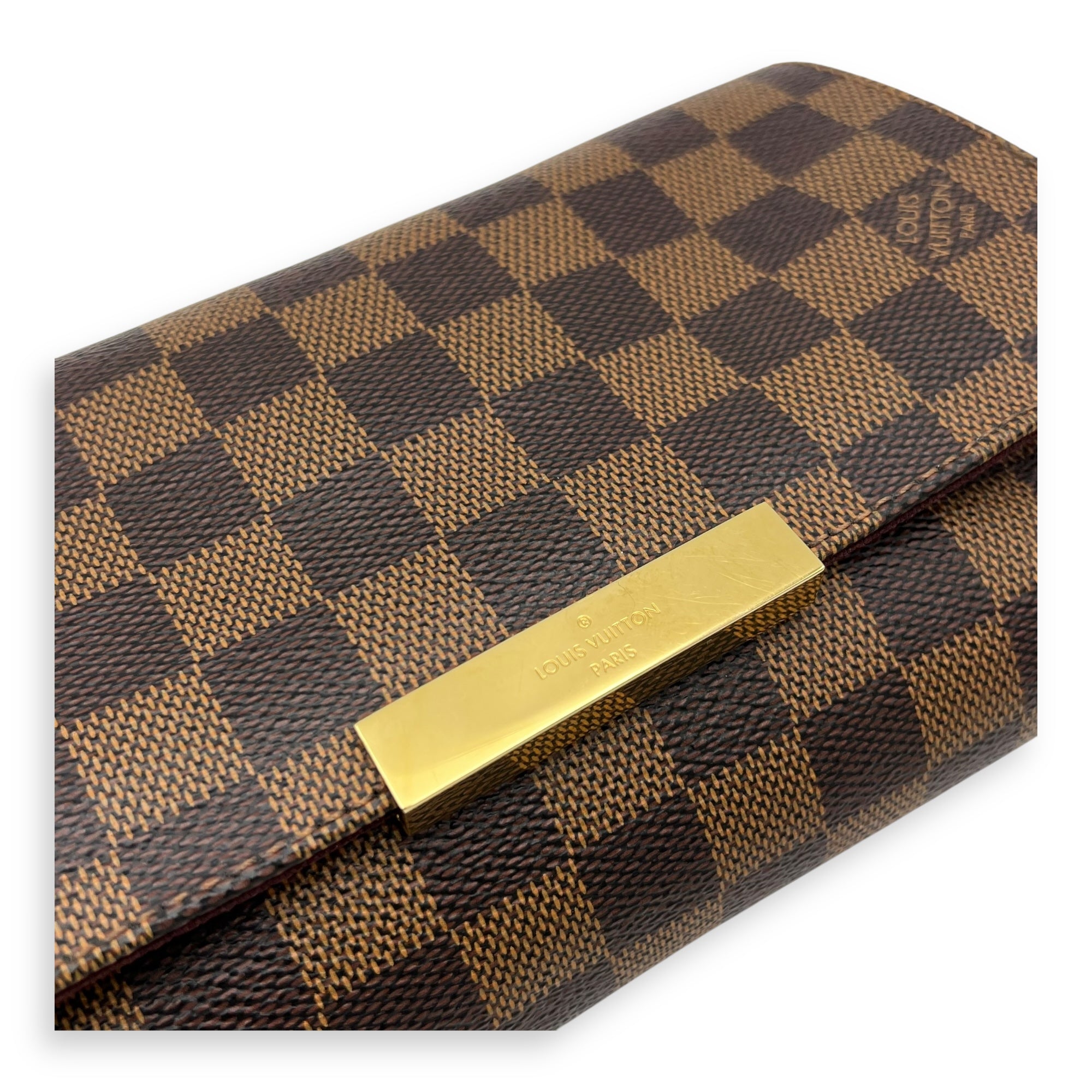 Favourite PM Brown Crossbody Bag in Coated Canvas, Gold hardware - Image 7