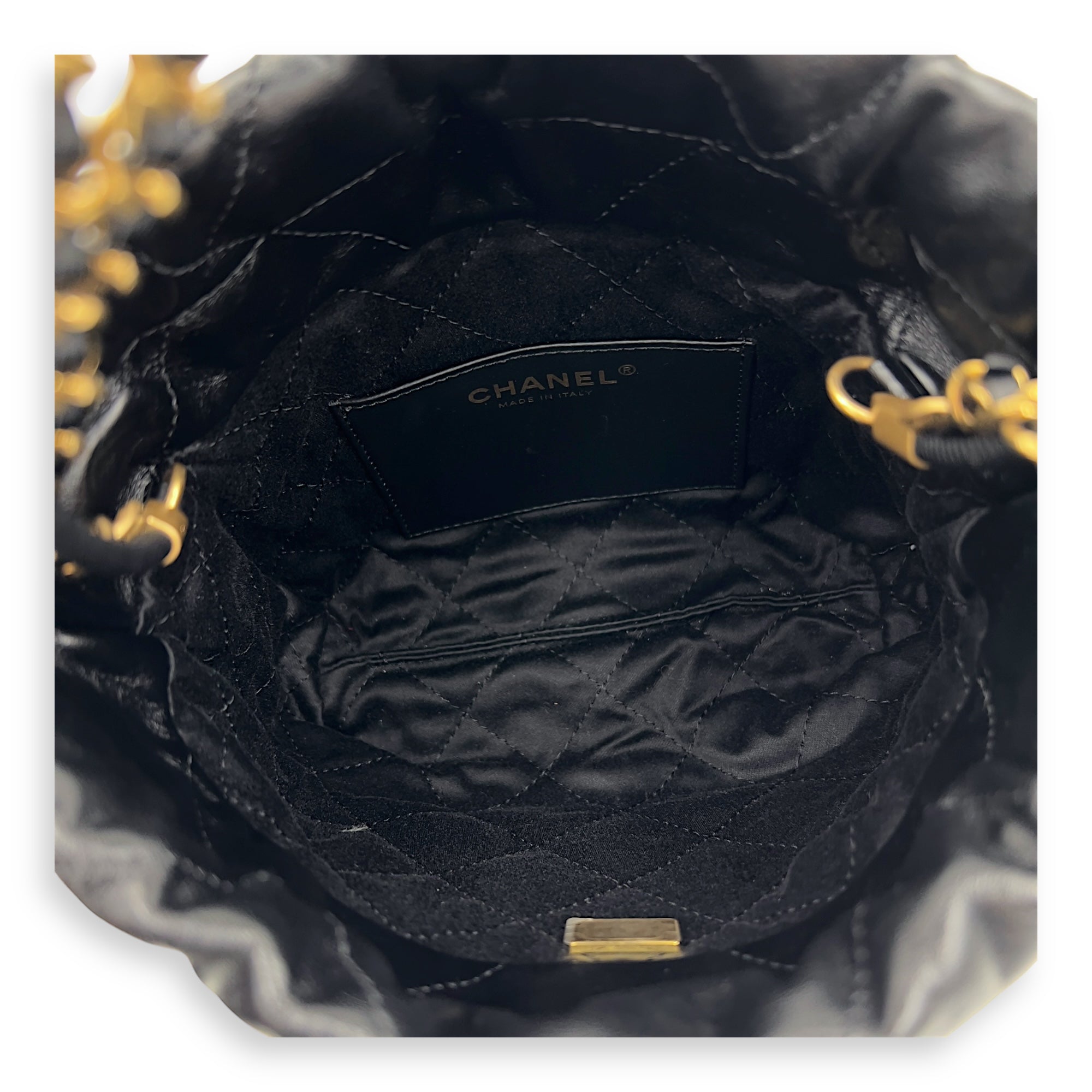 22 Tote Shoulder Bag Mini Black in Lambskin, Gold hardware - Image 16