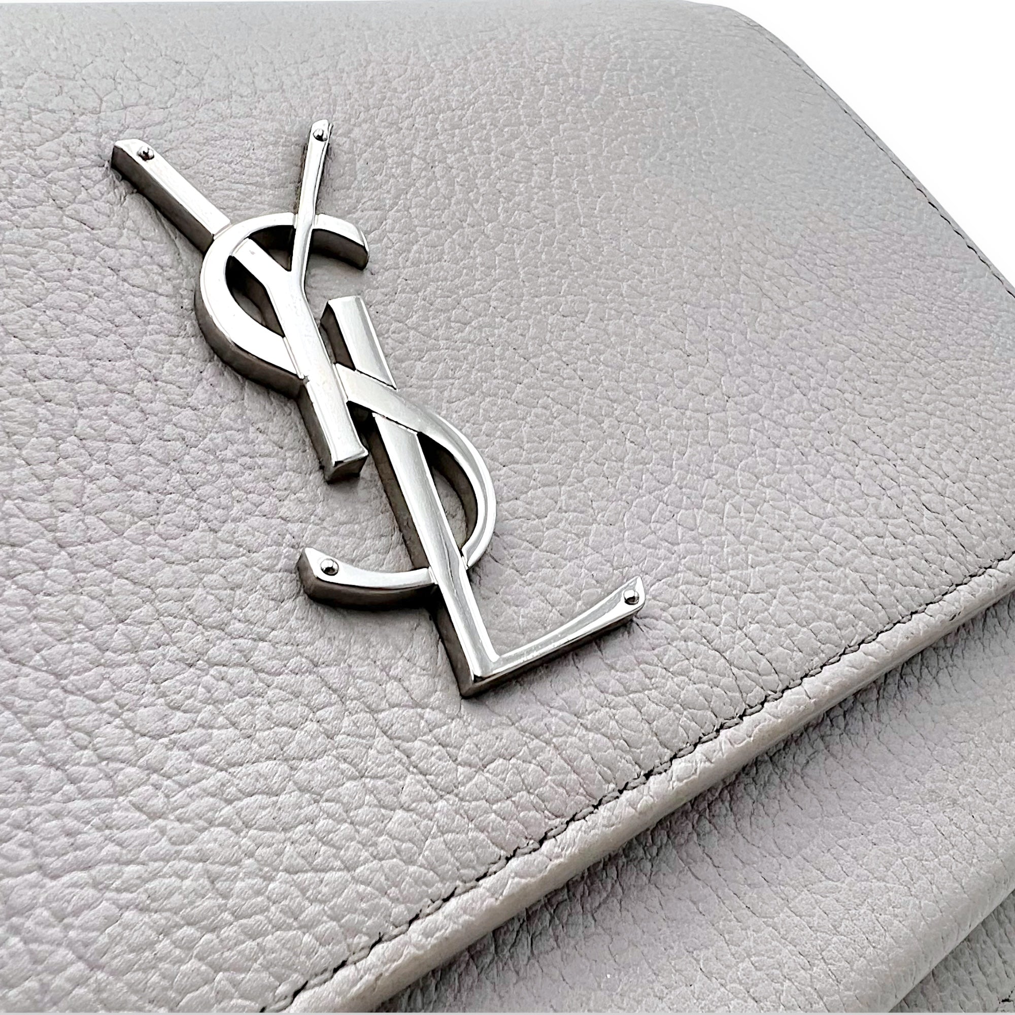 Sunset Medium Grey Shoulder Bag in Calfskin, Silver hardware - Image 8